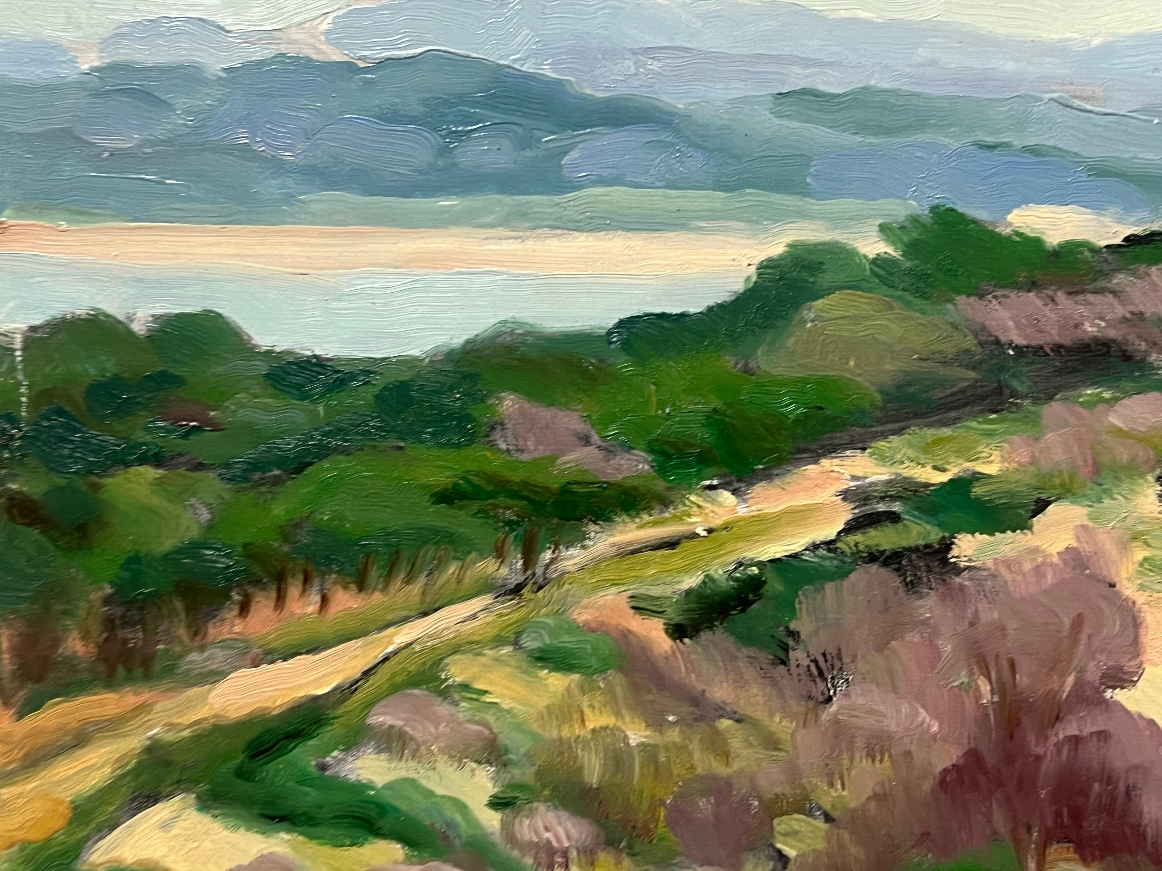 1970's French Post Impressionist Signed Oil Painting Sand Dunes on the Beach For Sale 2