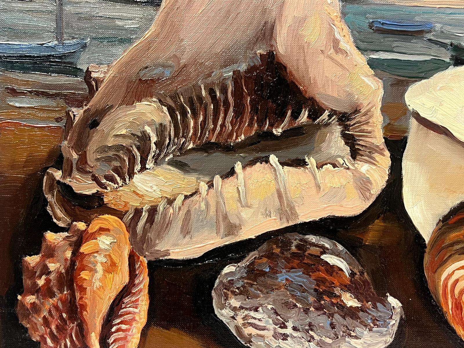 Coquillages
signed by Georges Bordonave (French contemporary)
oil painting on canvas, unframed
dated 1978
canvas: 18.5 x 21.5 inches
condition: very good
provenance: from a large private collection of this artists work, western Paris, France. 
Also,