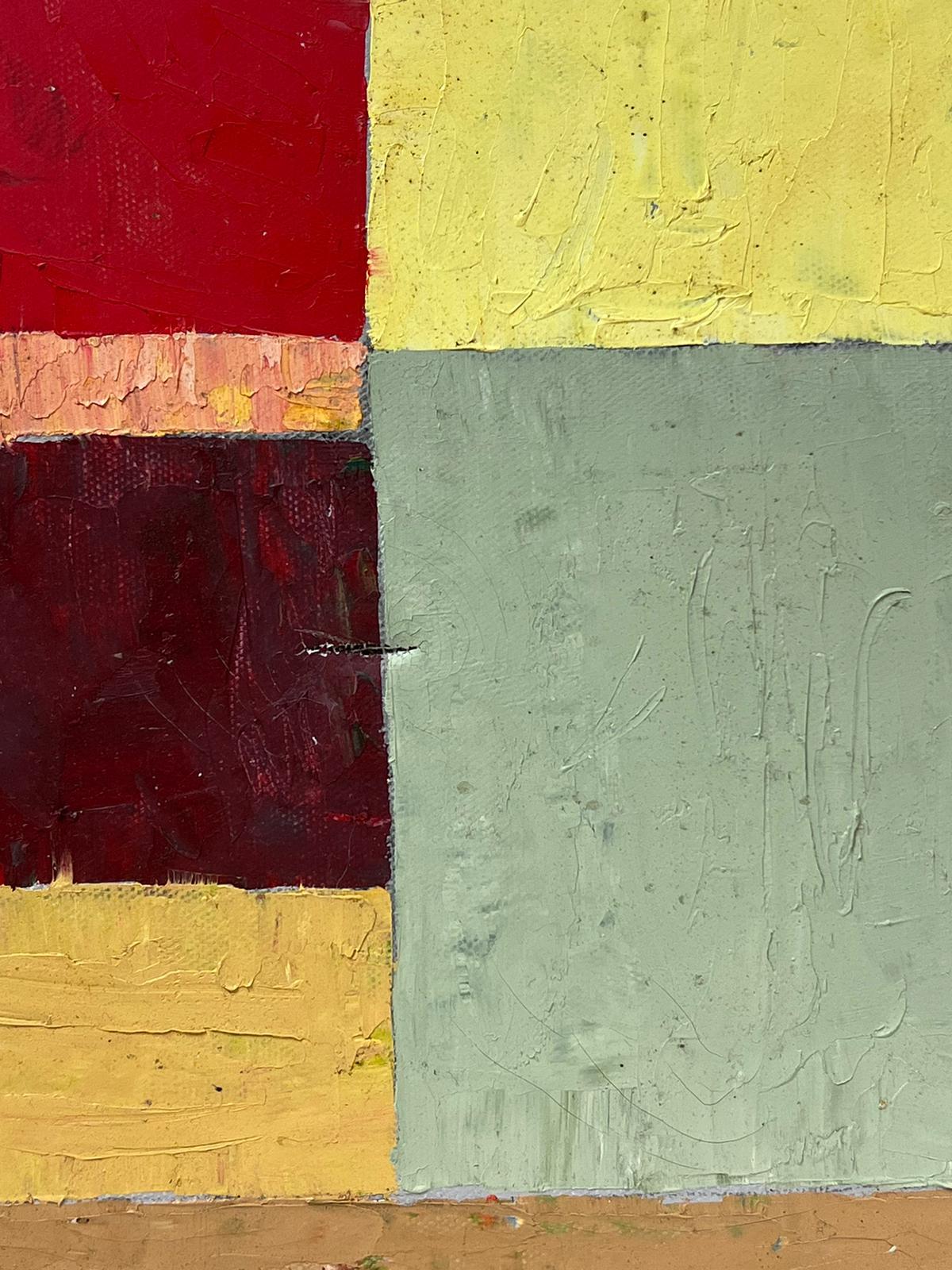 Olio impressionista francese del XX secolo Quadrati cubisti e motivi di colore su tela - Painting Cubismo di Georges Bordonove