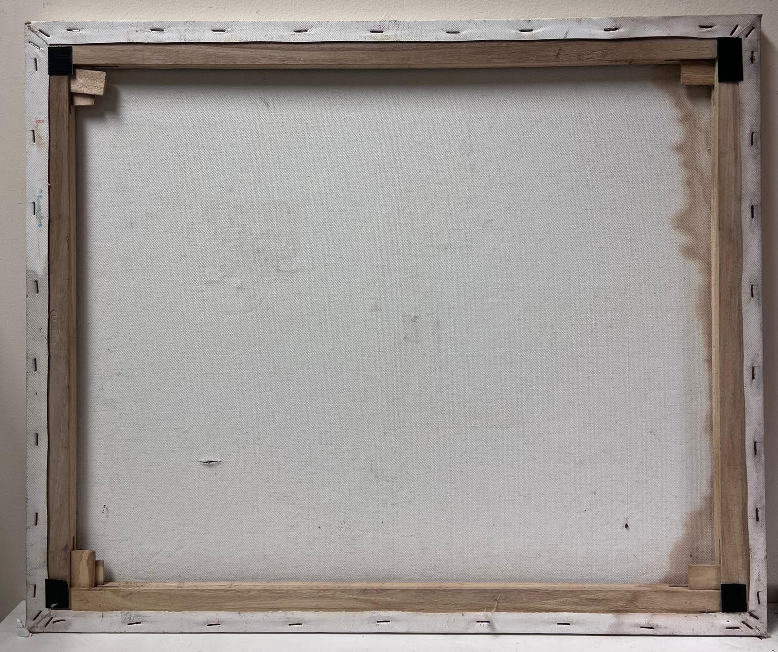 Olio impressionista francese del XX secolo Quadrati cubisti e motivi di colore su tela 2