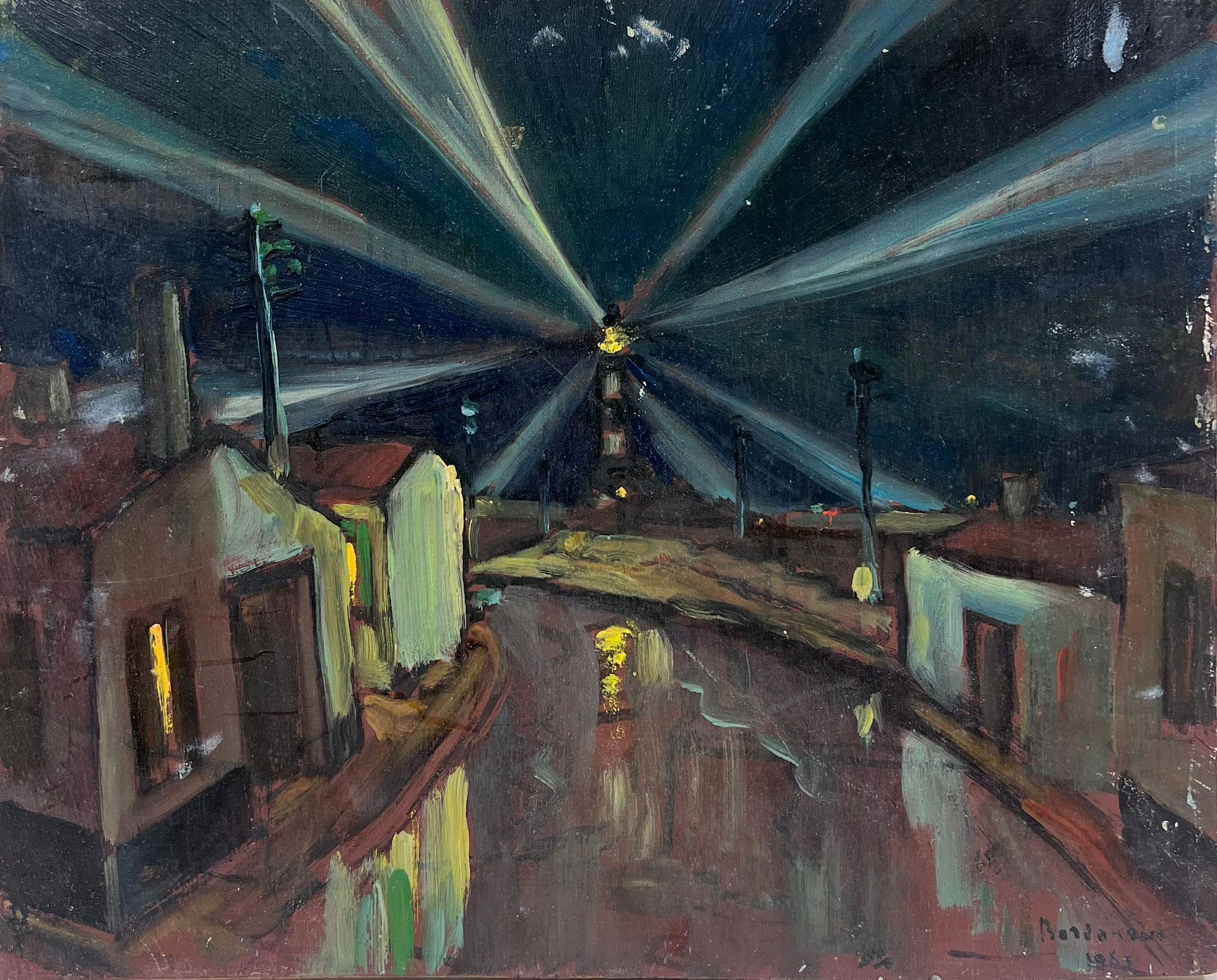 20th Century French Impressionist Oil Old Village Street Scene Double Sided View 4