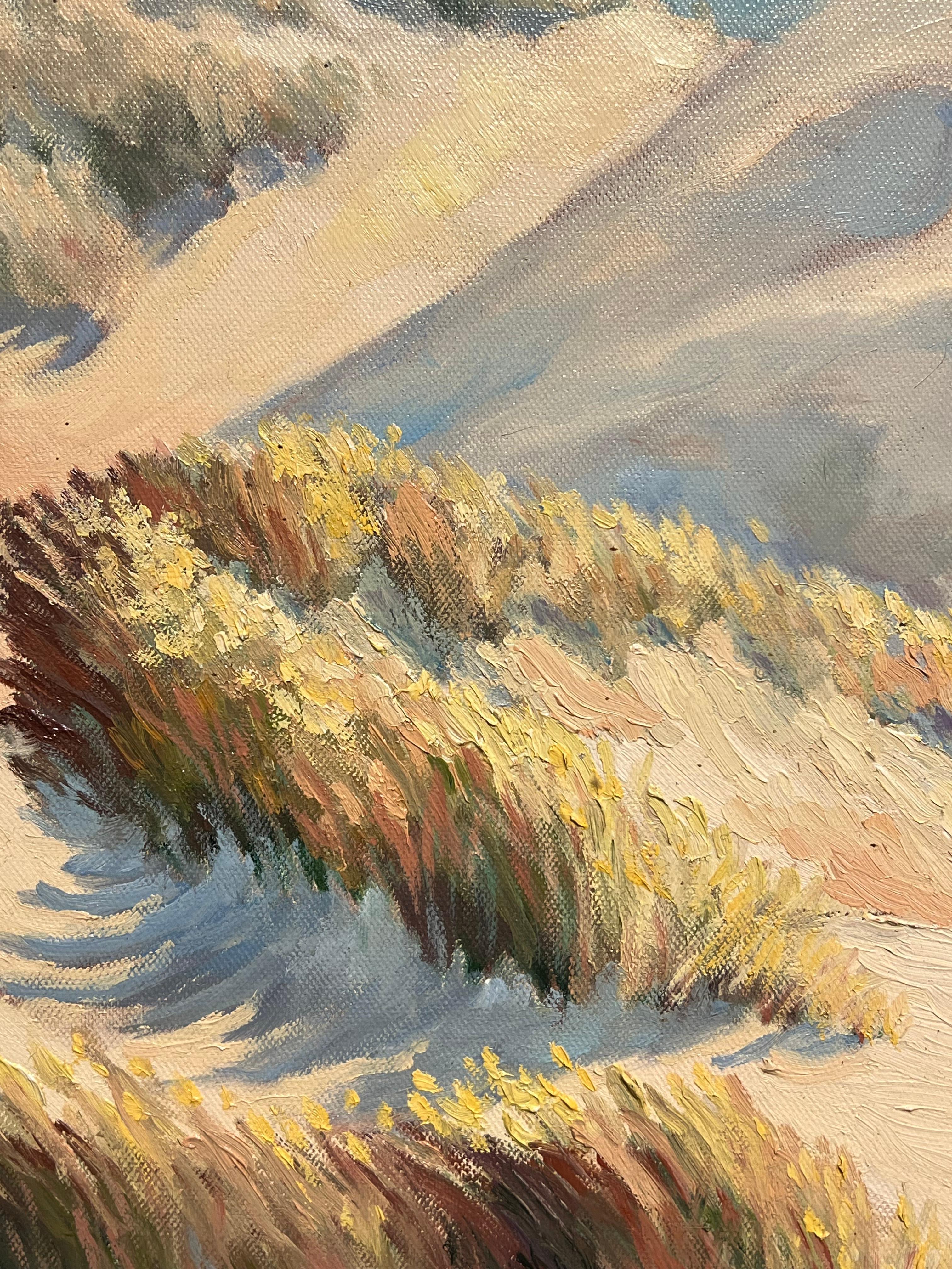 Coastal Sand Dunes Landscape Sunlit Impressionist French Oil Painting For Sale 2