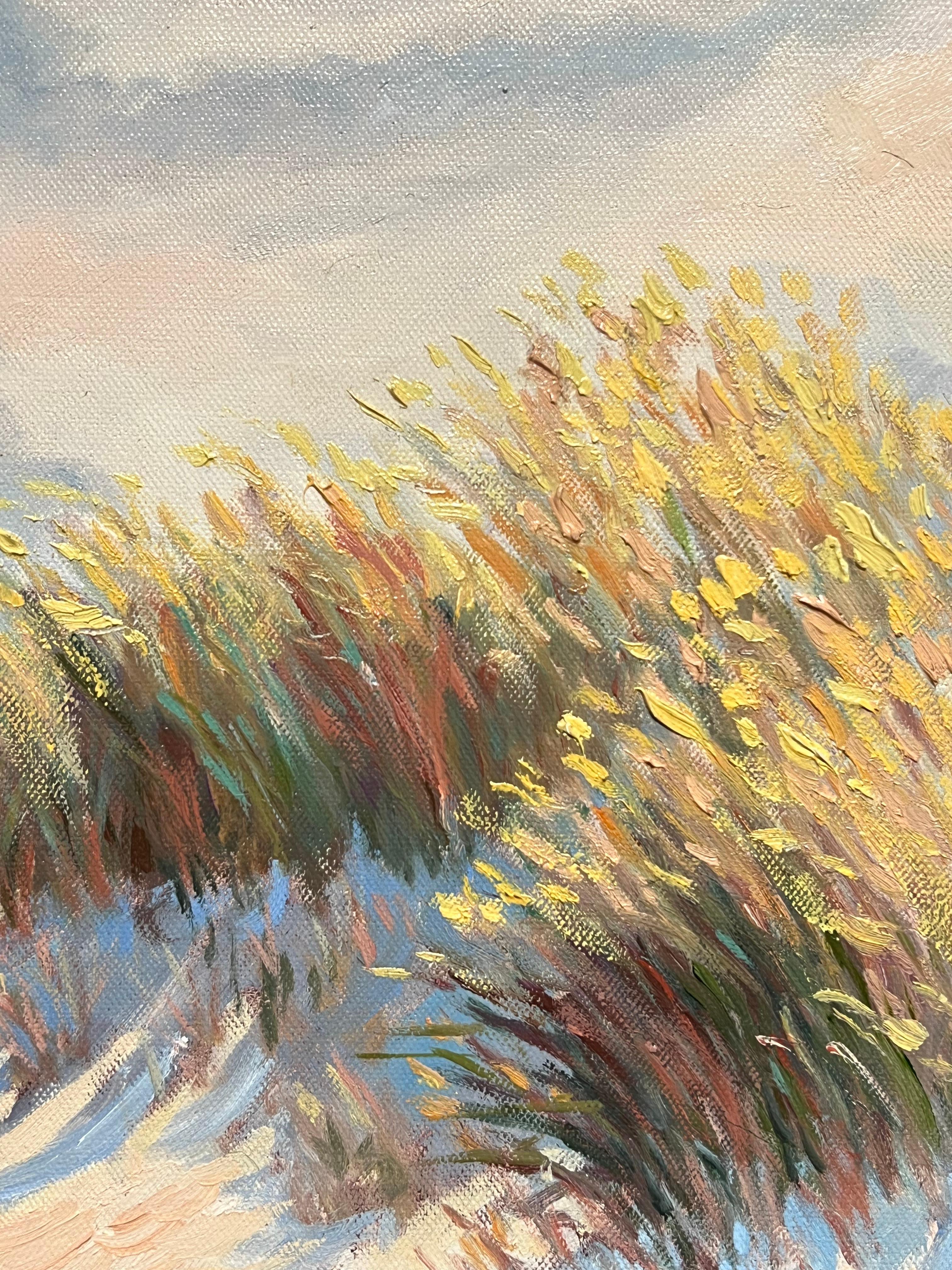 Coastal Sand Dunes Landscape Sunlit Impressionist French Oil Painting For Sale 3