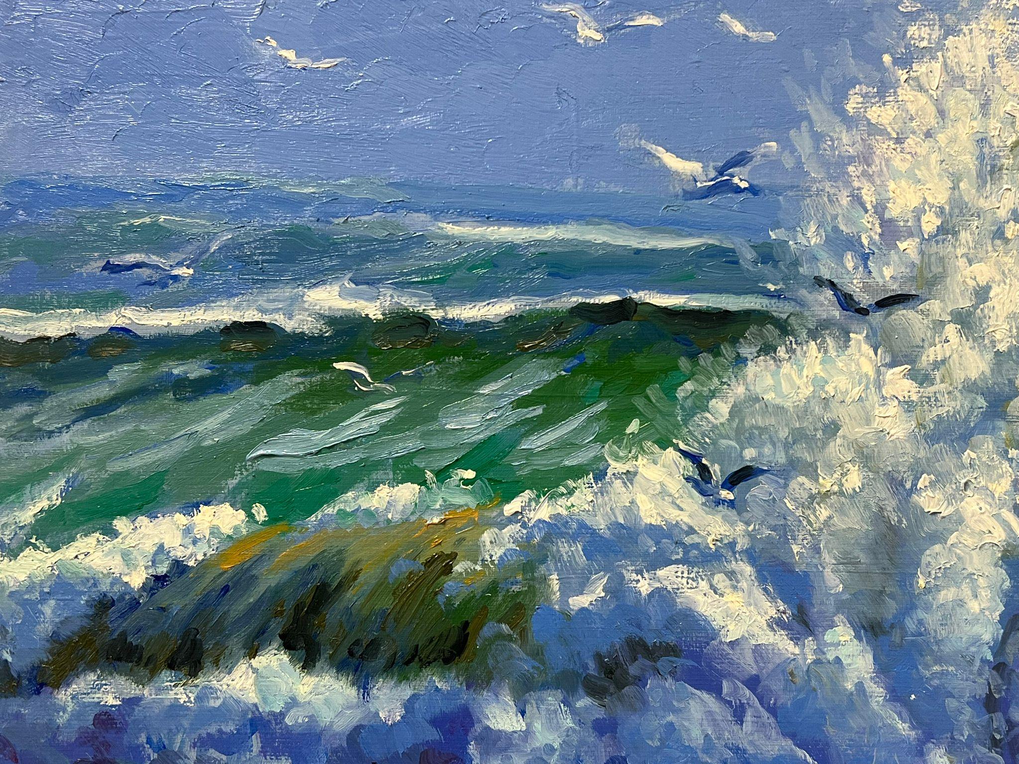 Krachende Wellen
unterzeichnet von Georges Bordonave (französischer Zeitgenosse)
von 1999
Ölgemälde auf Leinwand, ungerahmt
Leinwand: 18 x 21,5 Zoll
Zustand: sehr gut
Provenienz: aus einer großen Privatsammlung dieses Künstlers, westlich von Paris,