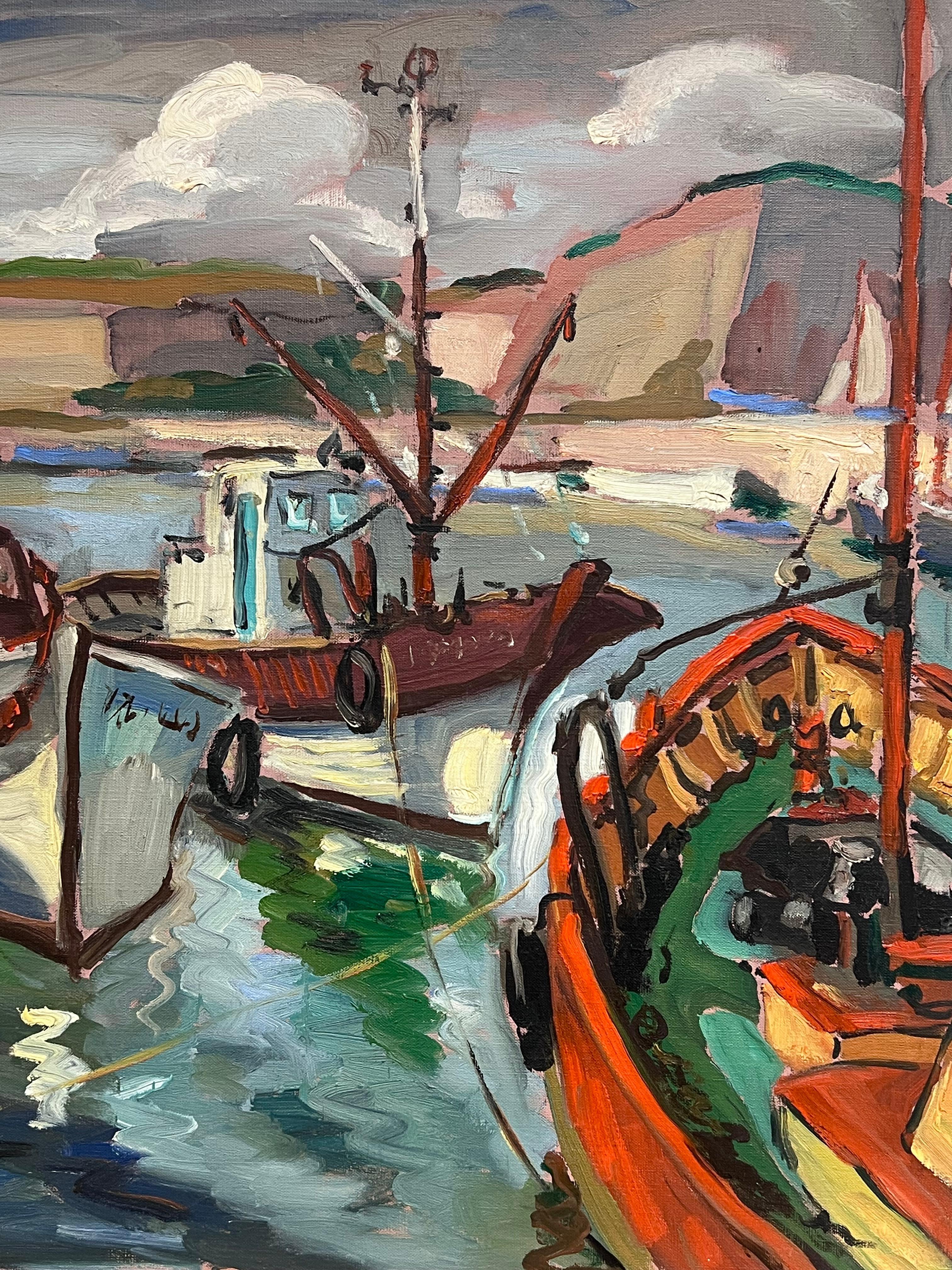 Fishing Boats
signed by Georges Bordonave (French contemporary)
dated 1869
oil painting on canvas, unframed
canvas: 18.5 x 22 inches
condition: very good
provenance: from a large private collection of this artists work, western Paris, France. 

