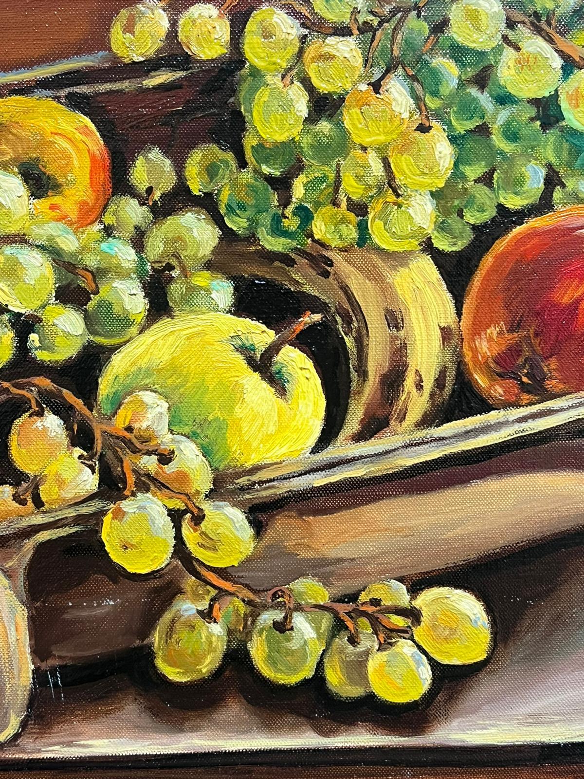 Contemporary French Impressionist Oil Classical Still Life of Fruit For Sale 1