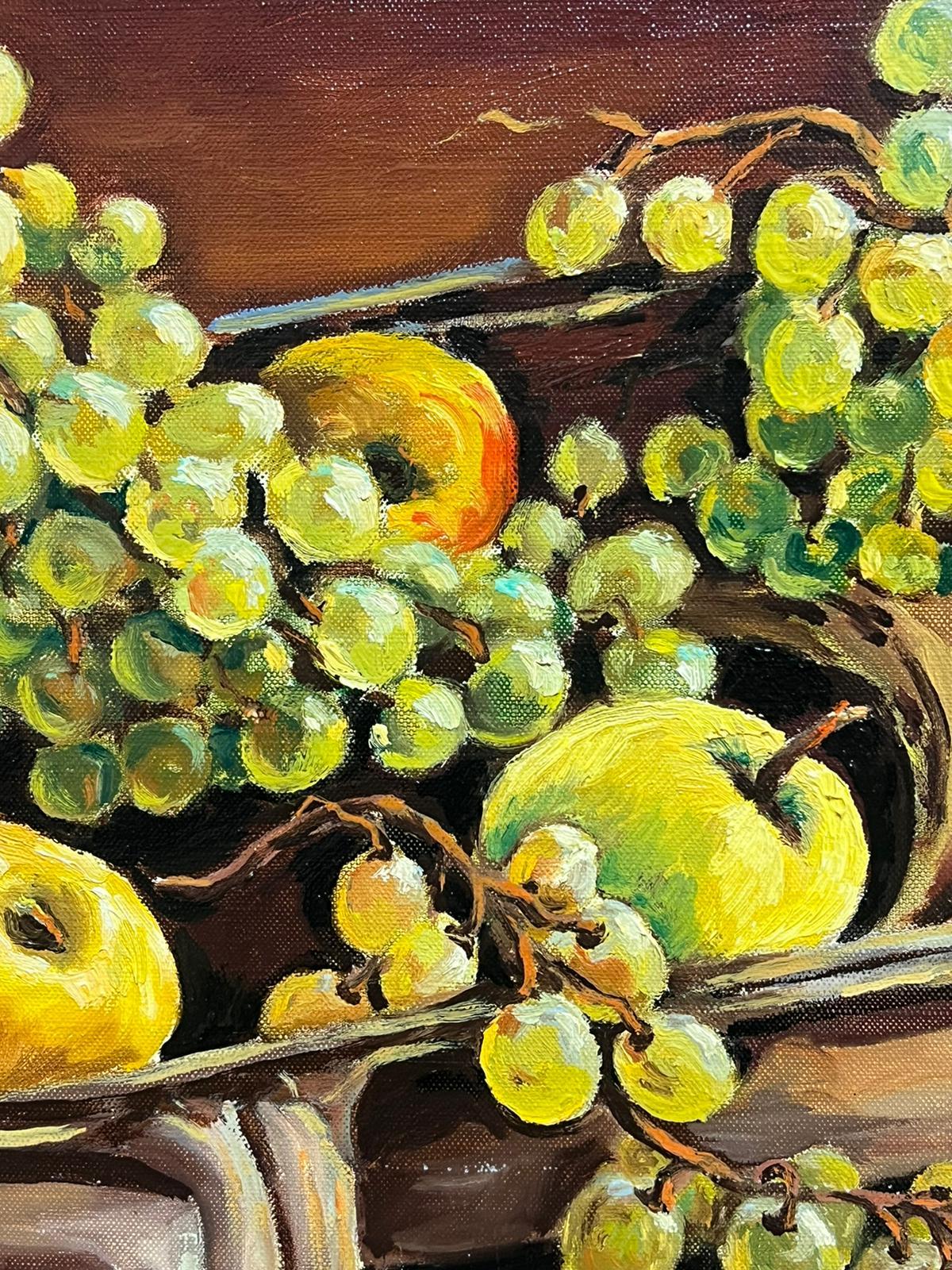 Contemporary French Impressionist Oil Classical Still Life of Fruit For Sale 3