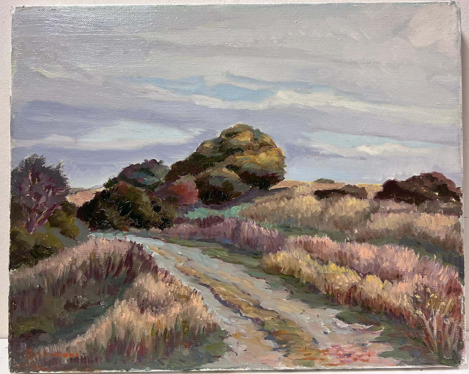 Paisaje rural al óleo impresionista francés contemporáneo Camino a través del campo - Painting de Georges Bordonove