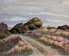 Contemporary French Impressionist Oil Country Landscape Pathway through Field
