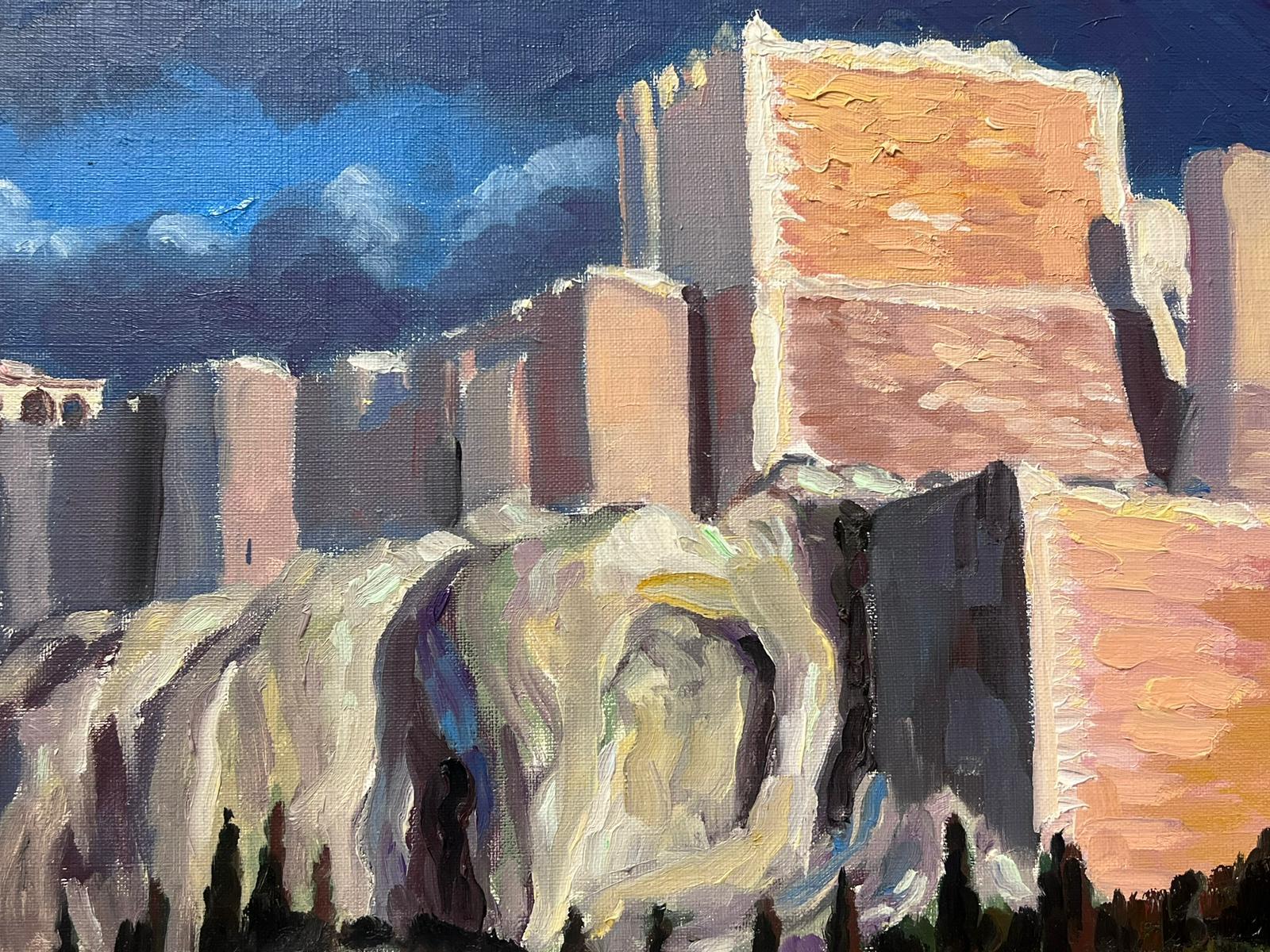 The Ancient Fortress
by Georges Bordonave (French contemporary)  
signed oil painting on canvas, unframed
dated 1994
canvas: 18 x 21.75 inches
condition: very good
provenance: from a large private collection of this artists work, western Paris,