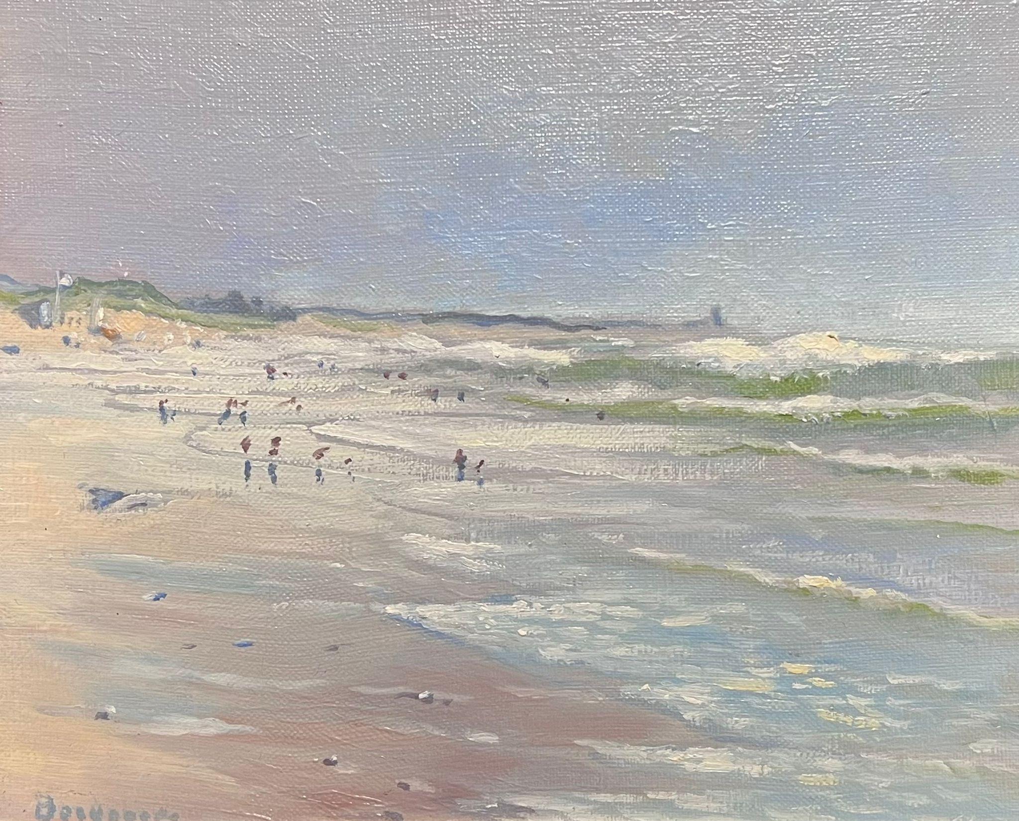 Georges Bordonove Landscape Painting - Contemporary French Impressionist Oil Figures Enjoying Day on the Beach