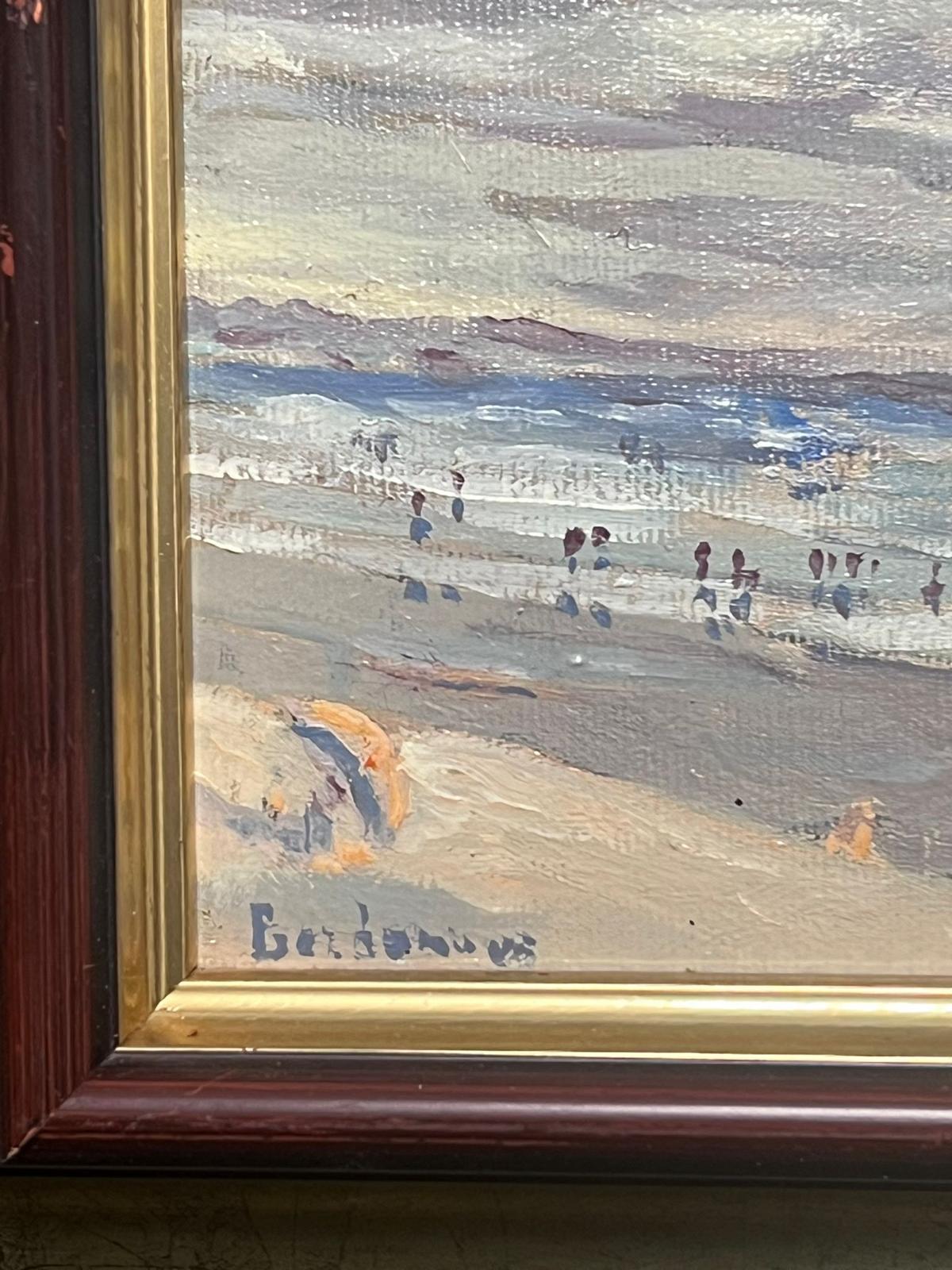 Contemporary French Impressionist Oil Figures on Expansive Beach Seascape For Sale 1