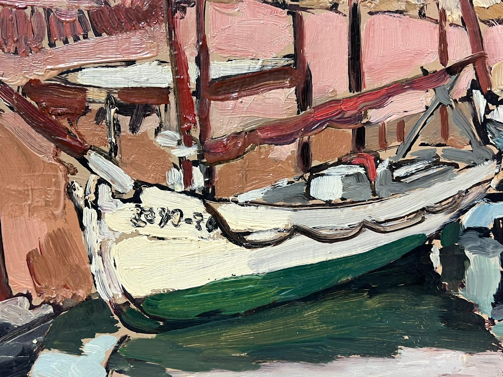 Il Cantiere Nautico
di Georges Bordonave (francese contemporaneo) 
dipinto a olio su tavola firmato, senza cornice
tavola: 13 x 16 pollici
condizioni: ottime
provenienza: da una grande collezione privata di opere di questo artista, a ovest di