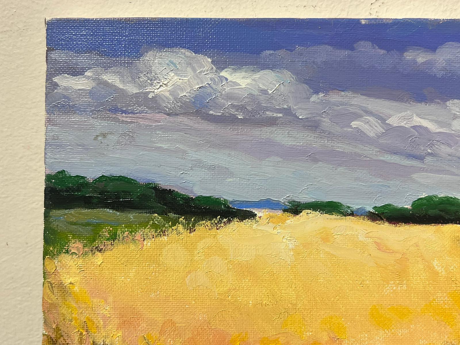 Contemporary French Impressionist Oil Golden Wheat Fields & Trees Landscape (Braun), Landscape Painting, von Georges Bordonove