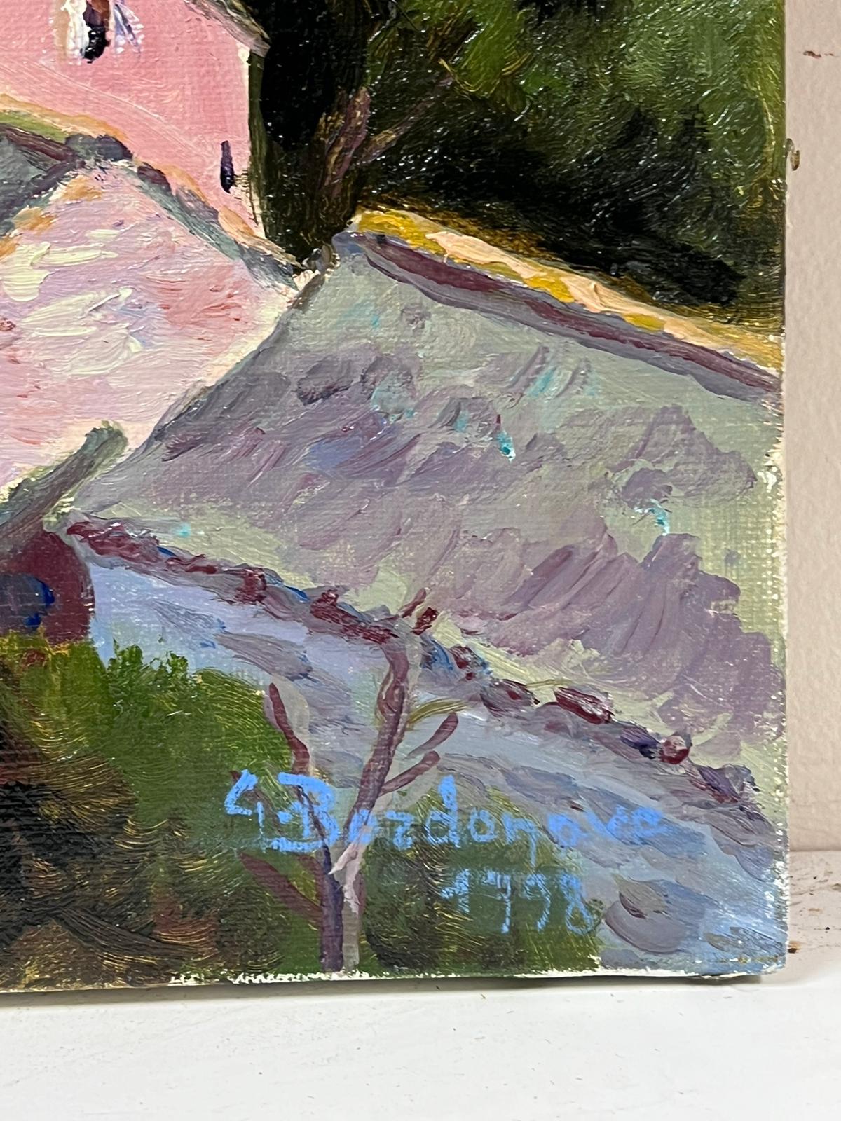 Tetti francesi
di Georges Bordonave (francese contemporaneo)
dipinto a olio su tela firmato, senza cornice
datato 1998
tela: 18 x 21,75 pollici
condizioni: ottime
provenienza: da una grande collezione privata di opere di questo artista, a ovest di