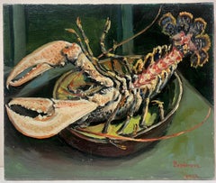 Contemporary French Impressionist Oil Lobster on the Kitchen Table
