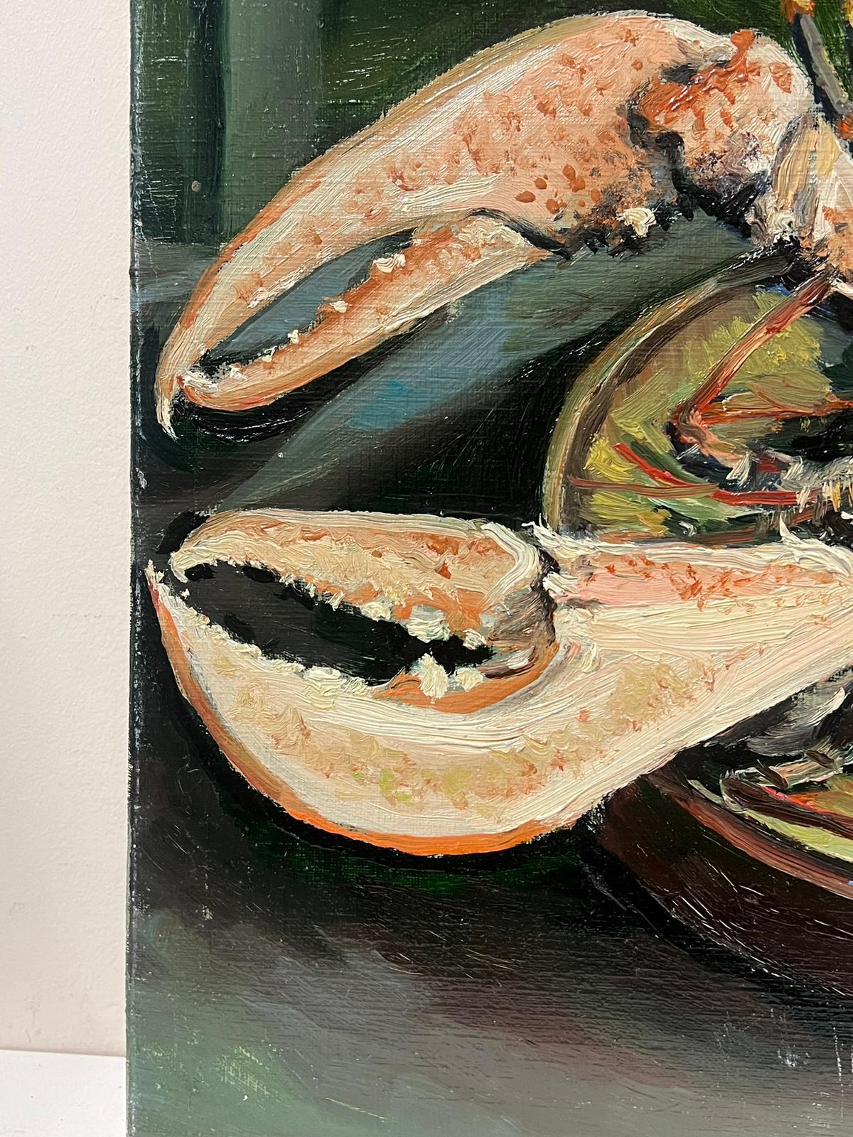 The Lobster
by Georges Bordonave (French contemporary)  
signed oil painting on canvas, unframed
dated 1978
canvas: 15 x 18 inches
condition: very good
provenance: from a large private collection of this artists work, western Paris, France. 