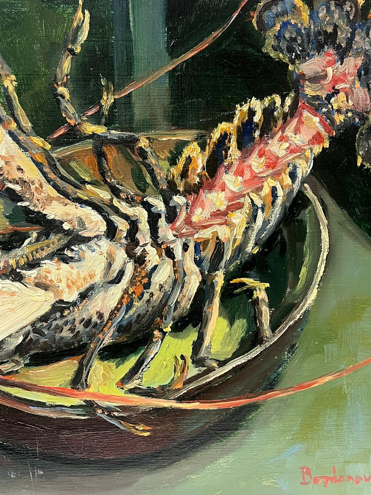 Contemporary French Impressionist Oil Lobster on the Kitchen Table For Sale 2
