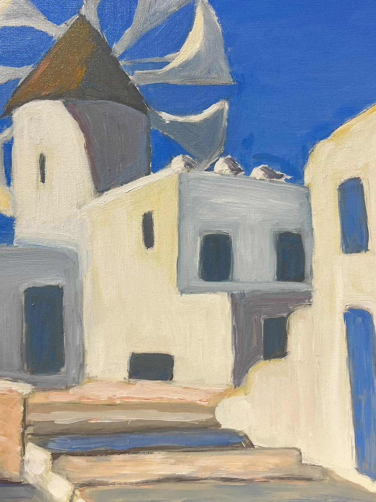 White Houses
by Georges Bordonave (French contemporary) 
oil painting on canvas, unframed
canvas: 16 x 16 inches
condition: very good
provenance: from a large private collection of this artists work, western Paris, France. 