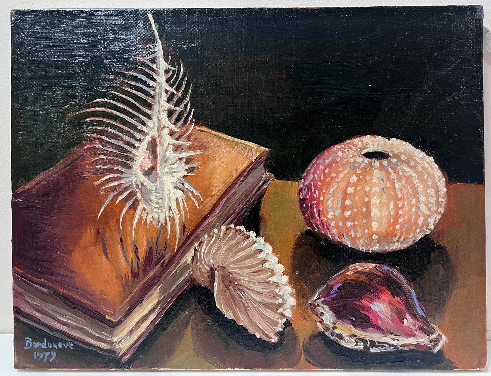 Contemporary French Impressionist Oil Multiple Shells Interior Scene – Painting von Georges Bordonove