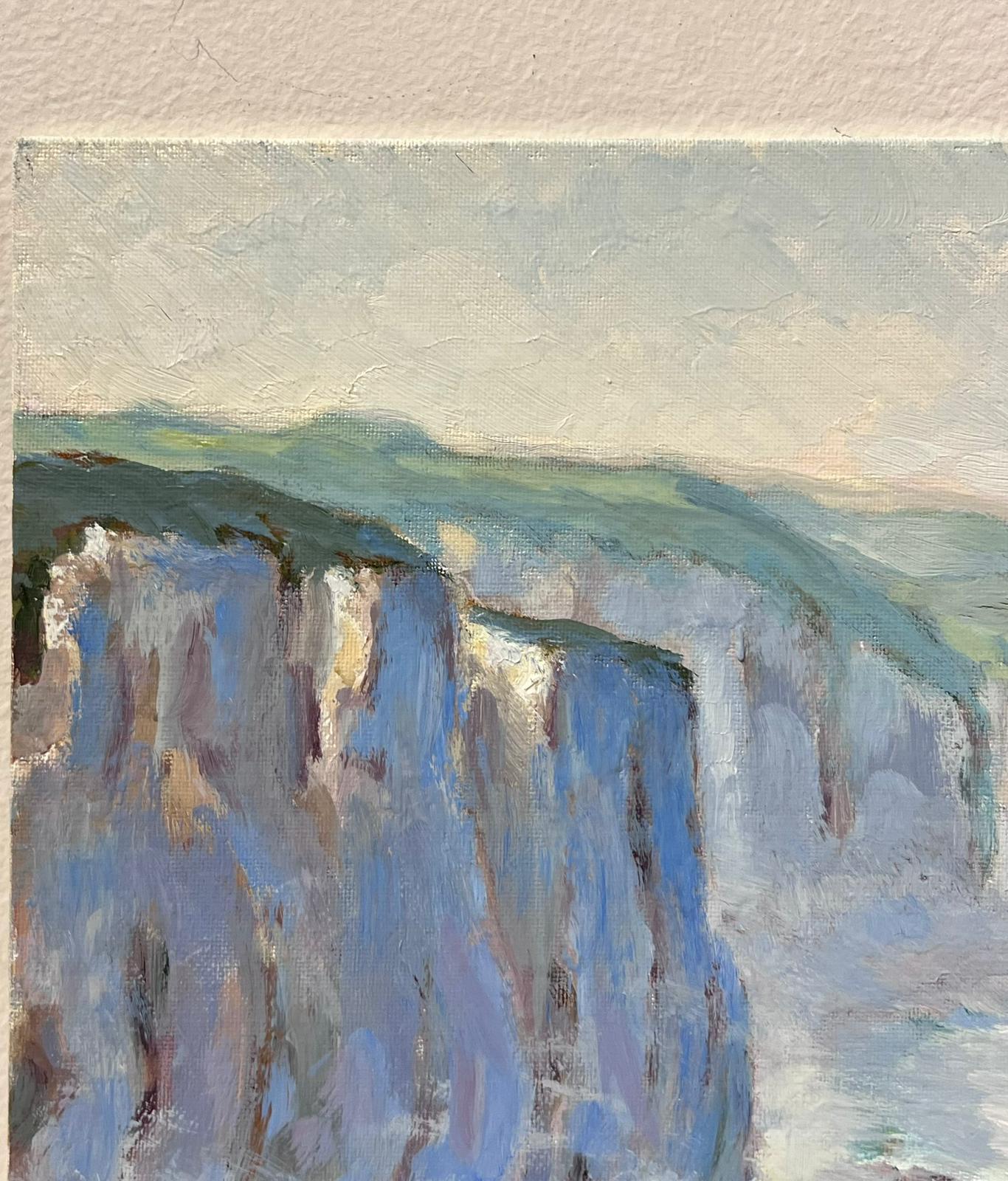 Normandy Cliffs
by Georges Bordonave (French contemporary) 
oil painting on board, unframed
dated 1989
board: 10.75 x 13.75 inches
condition: very good
provenance: from a large private collection of this artists work, western Paris, France. 