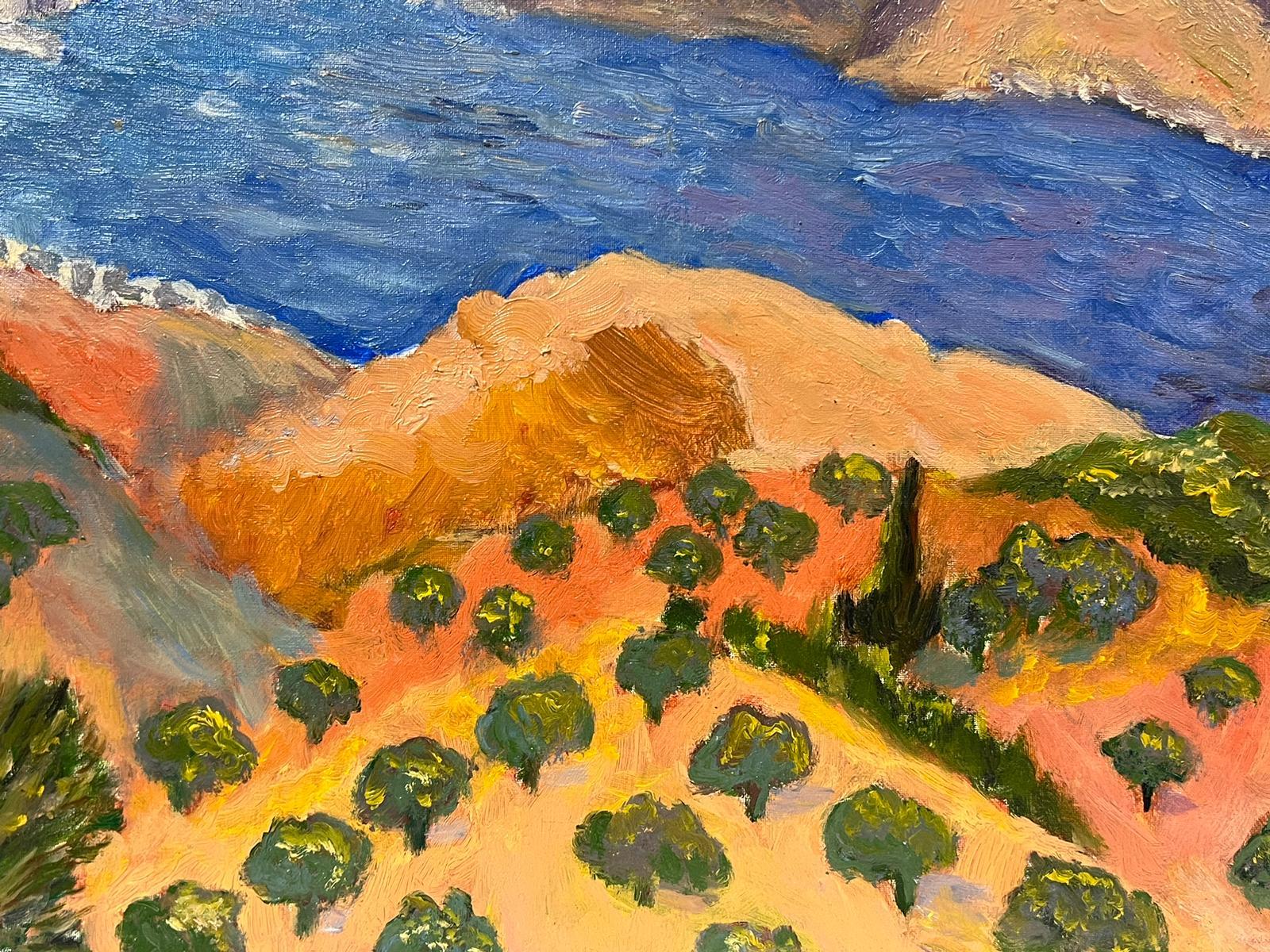 The Mediterranean
by Georges Bordonave (French contemporary) 
oil painting on canvas, unframed
canvas: 15 x 22 inches
condition: very good
provenance: from a large private collection of this artists work, western Paris, France. 