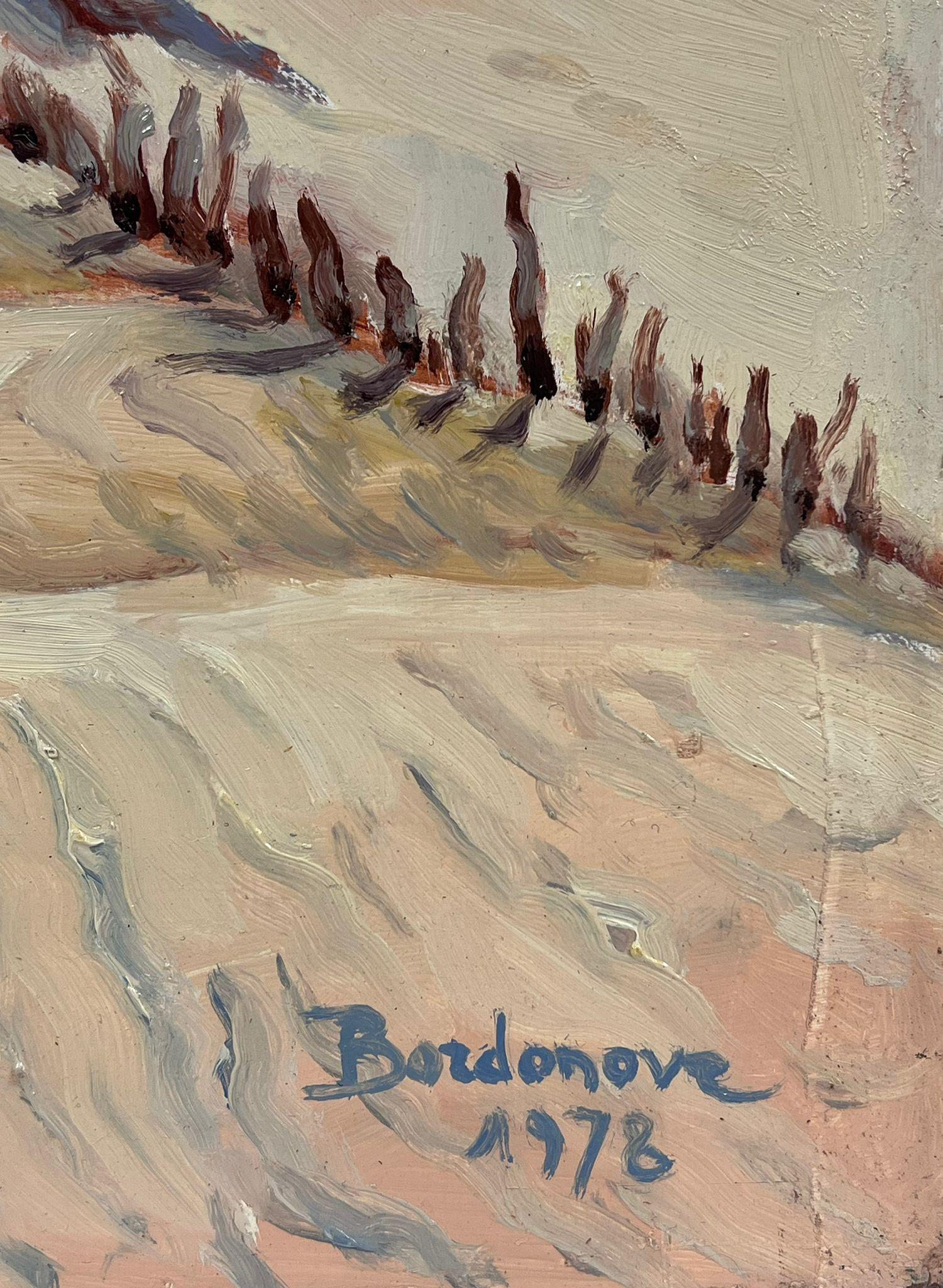 Sand Dunes
by Georges Bordonave (French contemporary)  
signed oil painting on board, unframed
dated 1978
unframed: 20 x 24 inches
condition: very good
provenance: from a large private collection of this artists work, western Paris, France. 