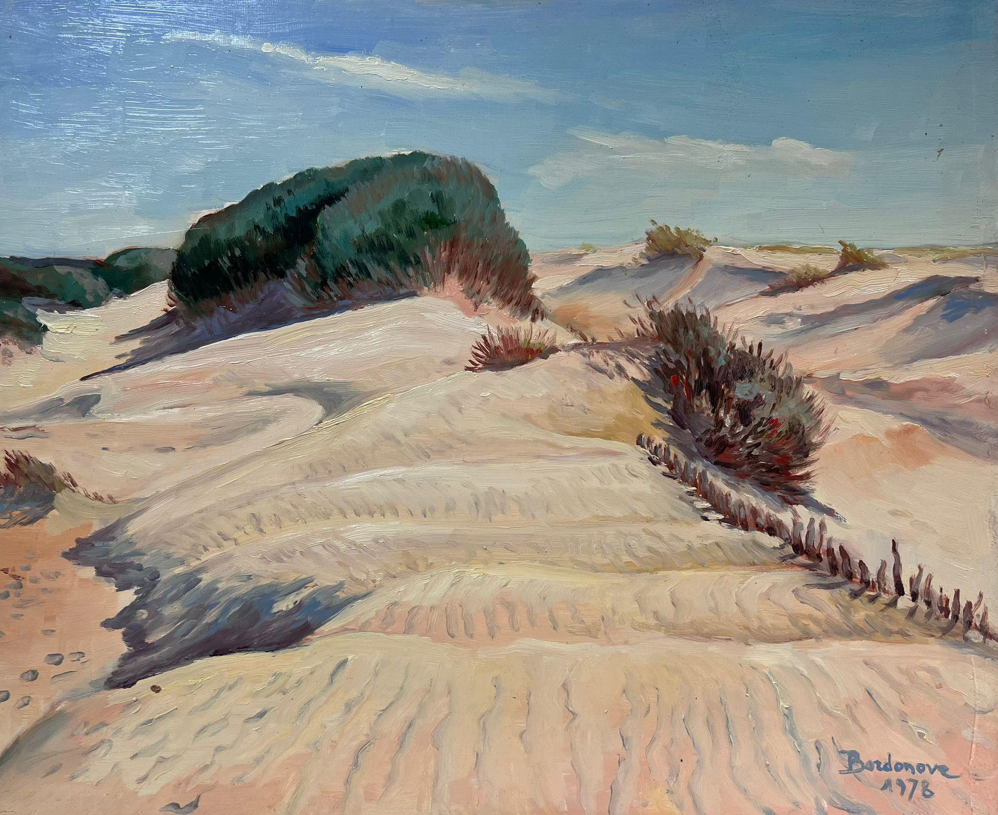 Georges Bordonove Landscape Painting - Contemporary French Impressionist Oil Sand Dunes Landscape