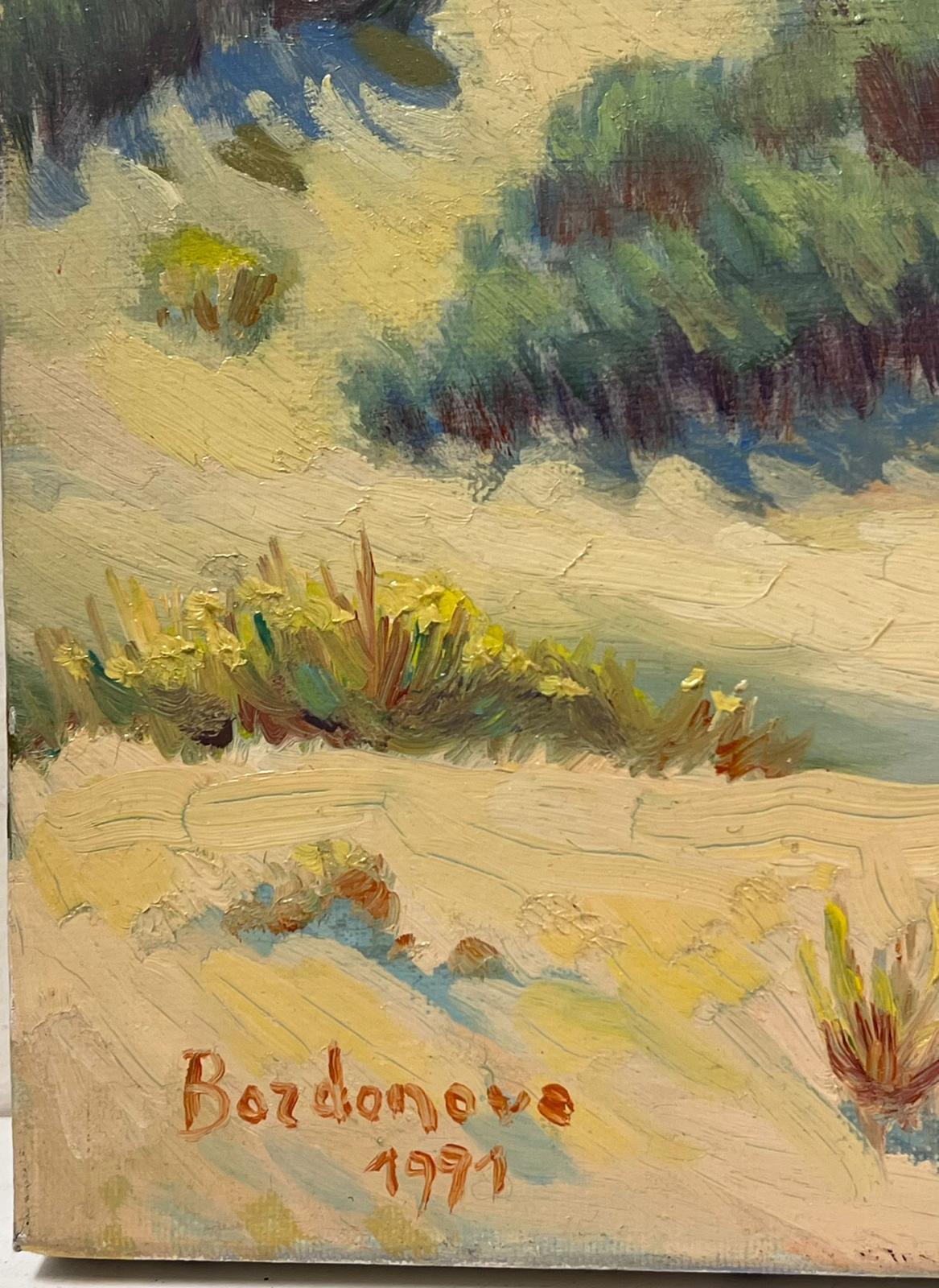 Sand Dunes
by Georges Bordonave (French contemporary)
signed oil painting on canvas, unframed
dated 1991
canvas: 13 x 16 inches
condition: very good
provenance: from a large private collection of this artists work, western Paris, France. 