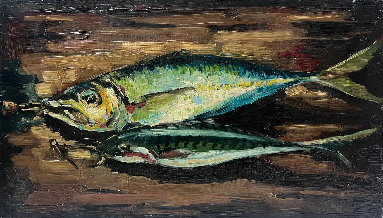 Georges Bordonove Still-Life Painting - Contemporary French Impressionist Oil Still Life Fish on the Table