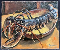 Contemporary French Impressionist Oil Still Life of a Lobster