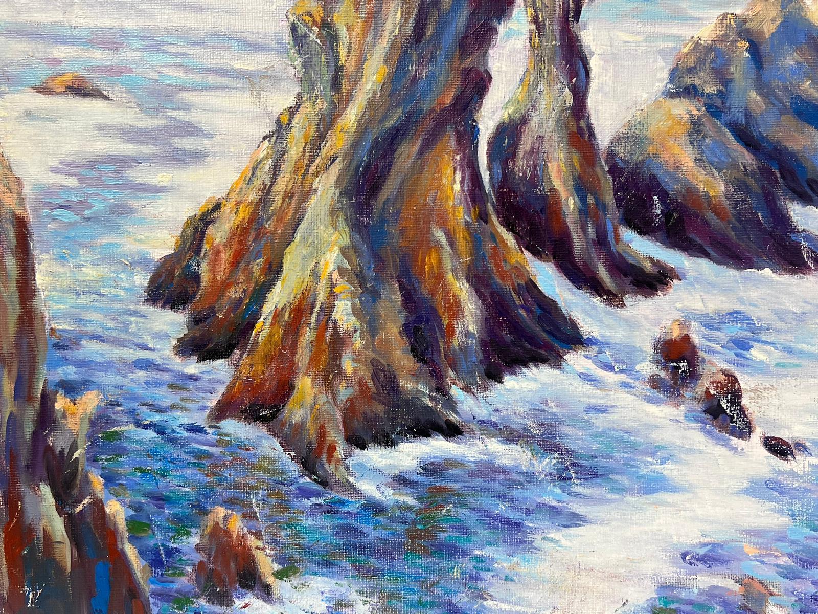Seascape
by Georges Bordonave (French contemporary)  
oil painting on canvas, unframed
canvas: 18 x 21.75 inches
condition: very good
provenance: from a large private collection of this artists work, western Paris, France. 