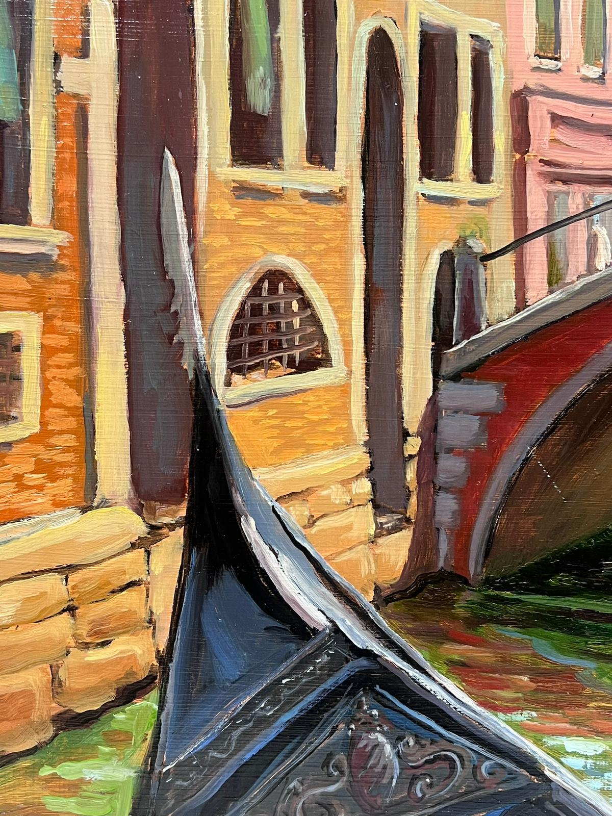 Óleo impresionista francés contemporáneo El tranquilo canal de remanso Venecia 3
