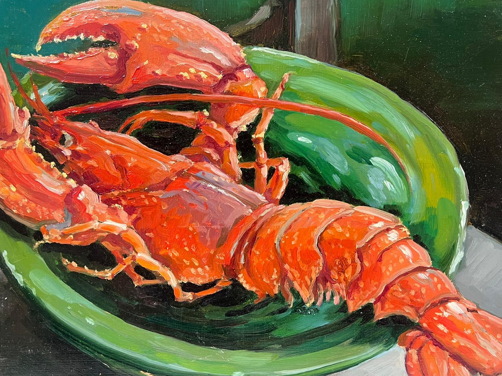 Contemporary French Impressionist Oil The Red Lobster on the Kitchen Table For Sale 1