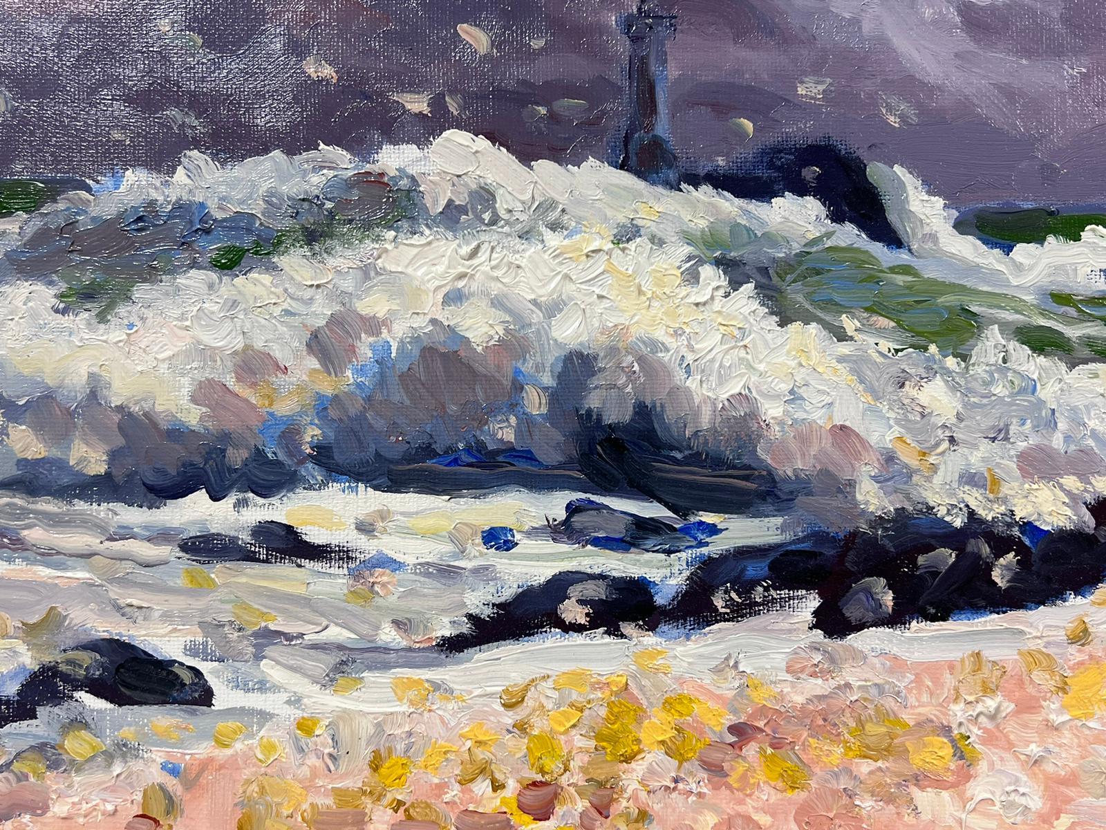 Purple Sea Landscape
by Georges Bordonave (French contemporary) 
dated 2001
signed oil painting on canvas, unframed
canvas: 10.75 x 16 inches
condition: very good
provenance: from a large private collection of this artists work, western Paris,