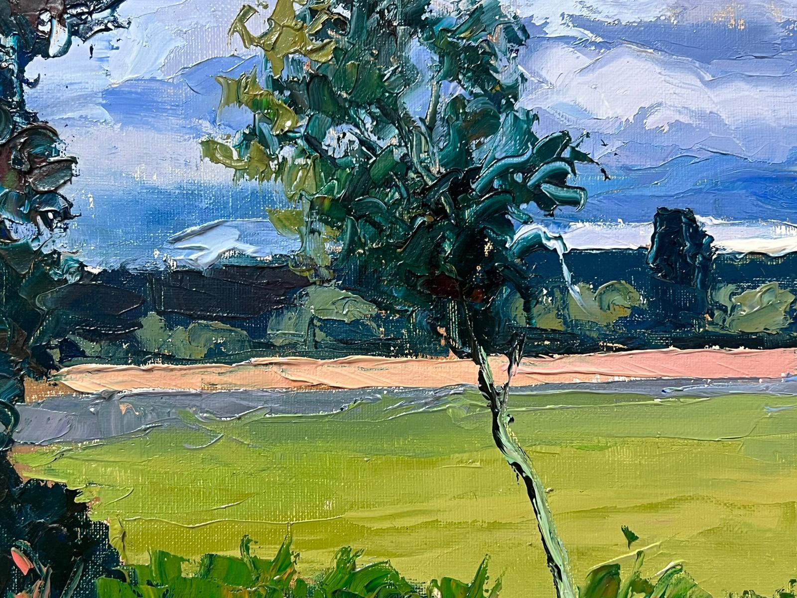 Óleo impresionista francés contemporáneo Flores silvestres en campos de prados - Painting Impresionista de Georges Bordonove
