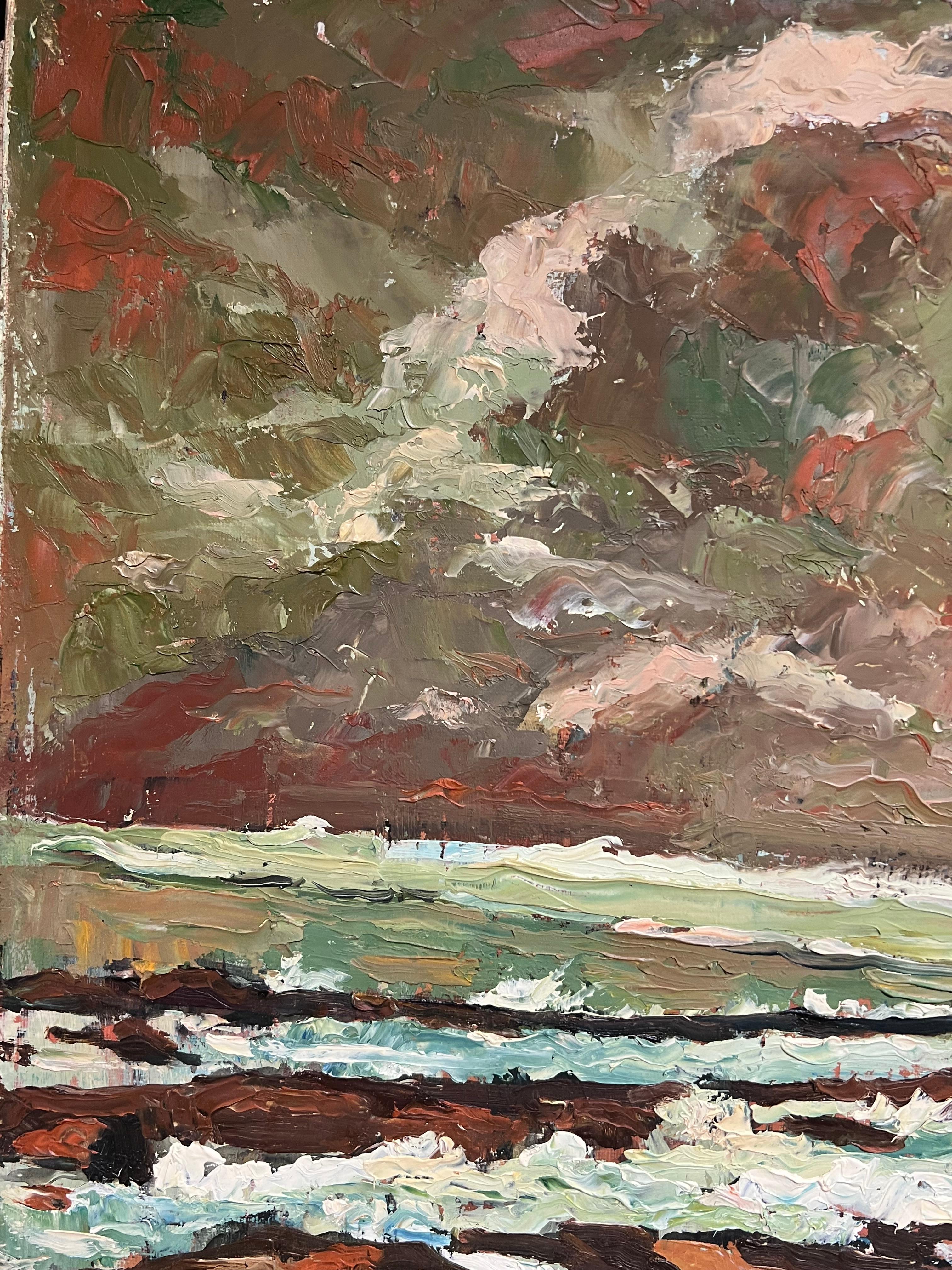 Paisaje marino costero 
de Georges Bordonave (contemporáneo francés)
óleo sobre lienzo firmado, sin enmarcar
de 1965
lienzo: 21 x 26 pulgadas
estado: muy bueno
Procedencia: de una gran colección privada de obras de este artista, oeste de París,