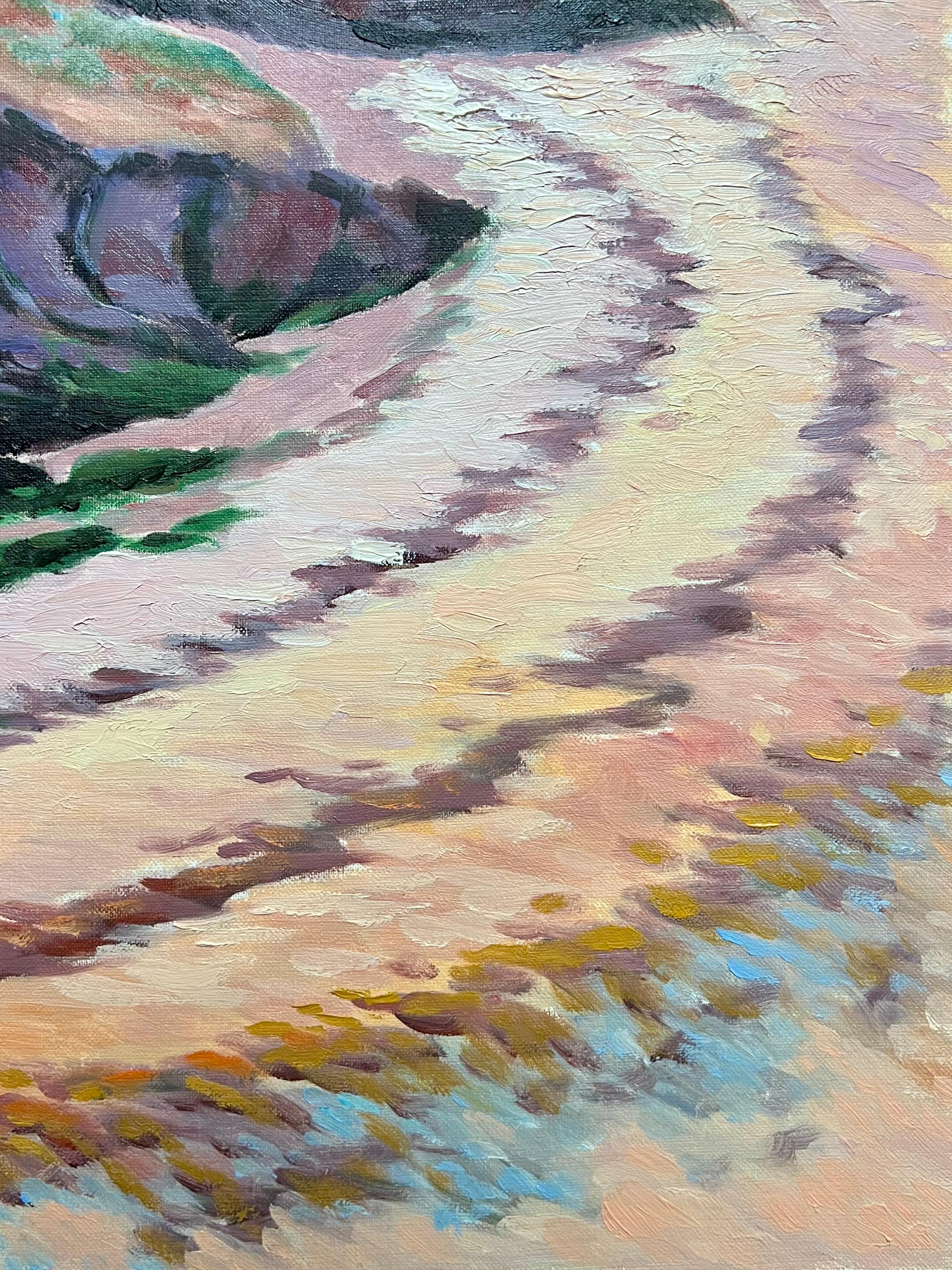 Französisch-impressionistisches Ölgemälde des Impressionismus, Küstenweg mit herrlichen Cliffs im Angebot 7