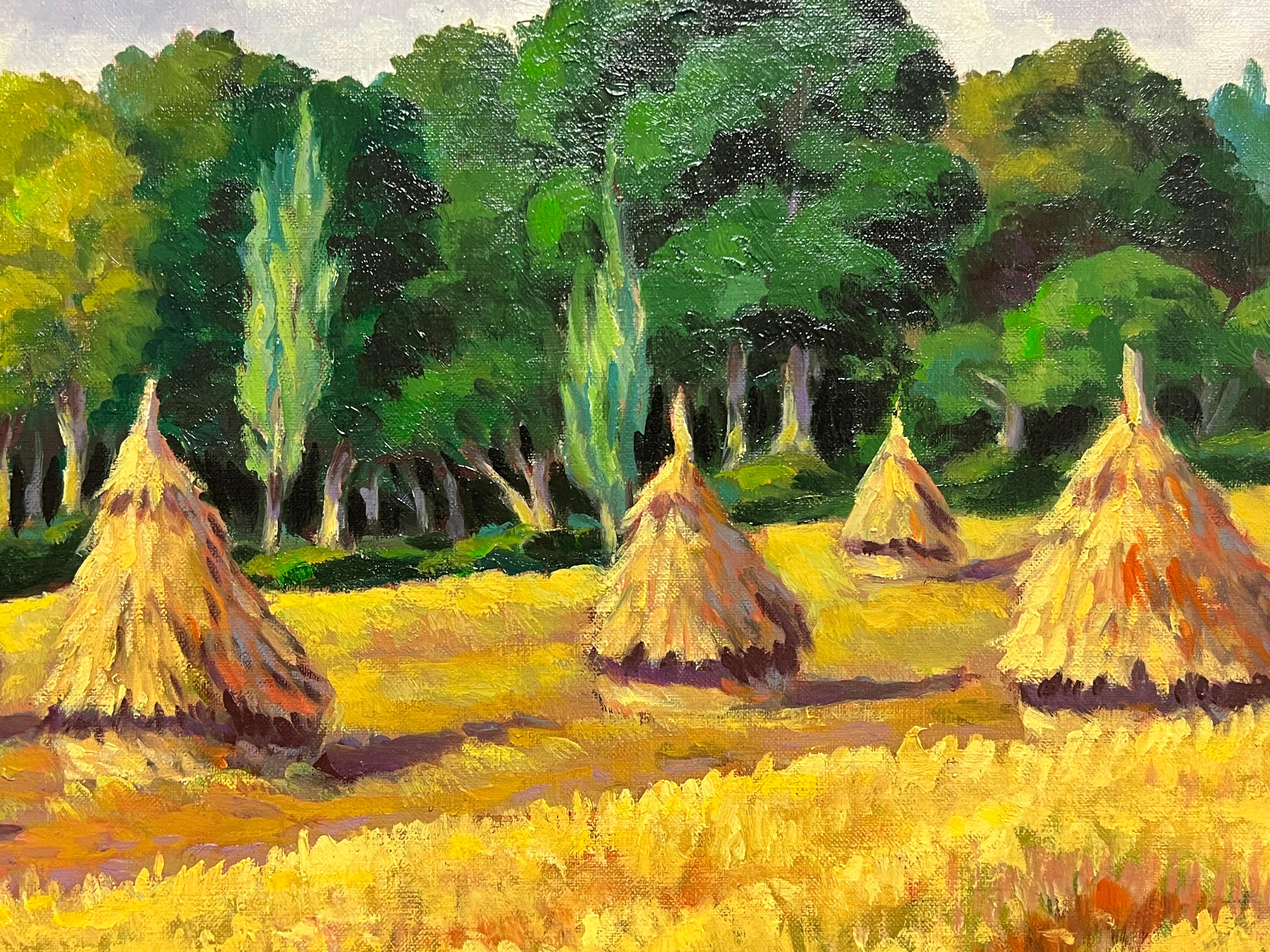 Golden Harvest Landscape
by Georges Bordonave (French contemporary)
signed oil painting on canvas, unframed
dated 1991
canvas: 20 x 25.5 inches
condition: very good
provenance: from a large private collection of this artists work, western Paris,