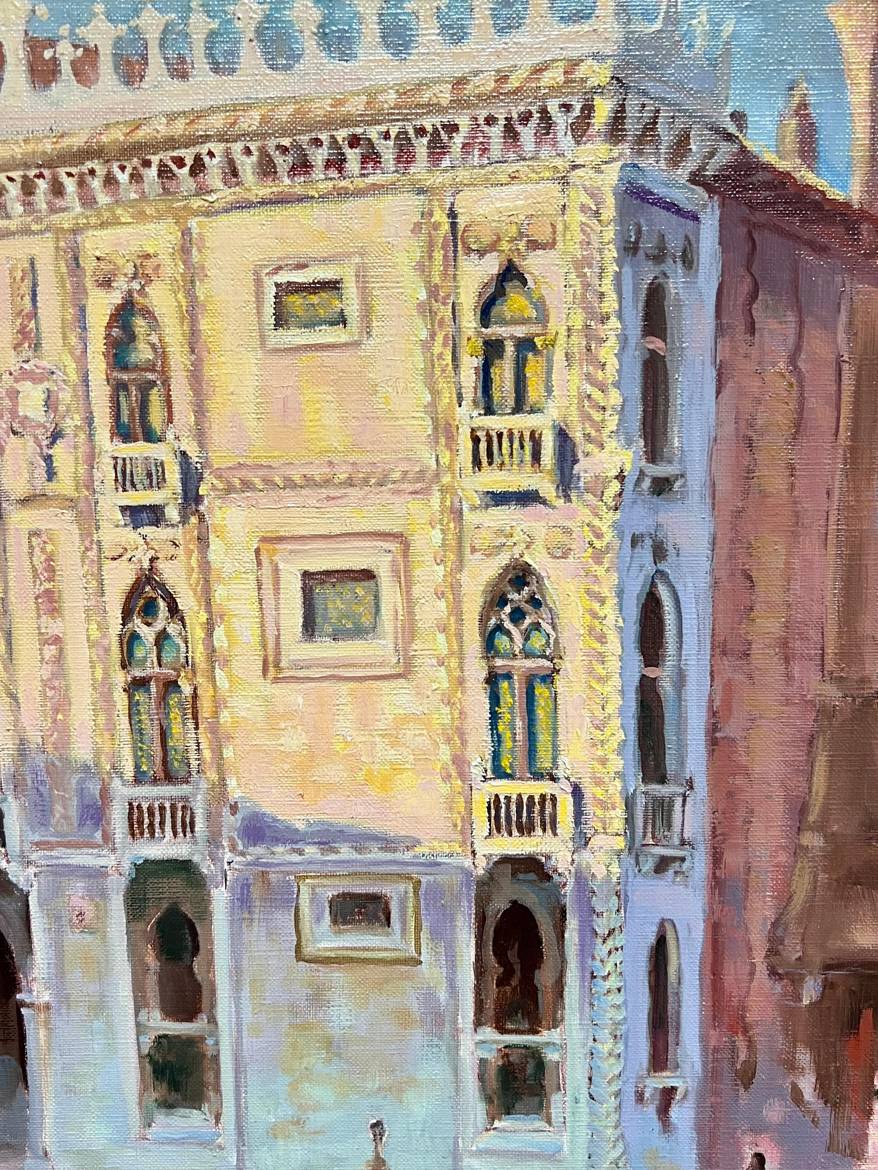 Französischer Impressionist Ölgemälde Reflexionen der venezianischen Pracht im Angebot 2