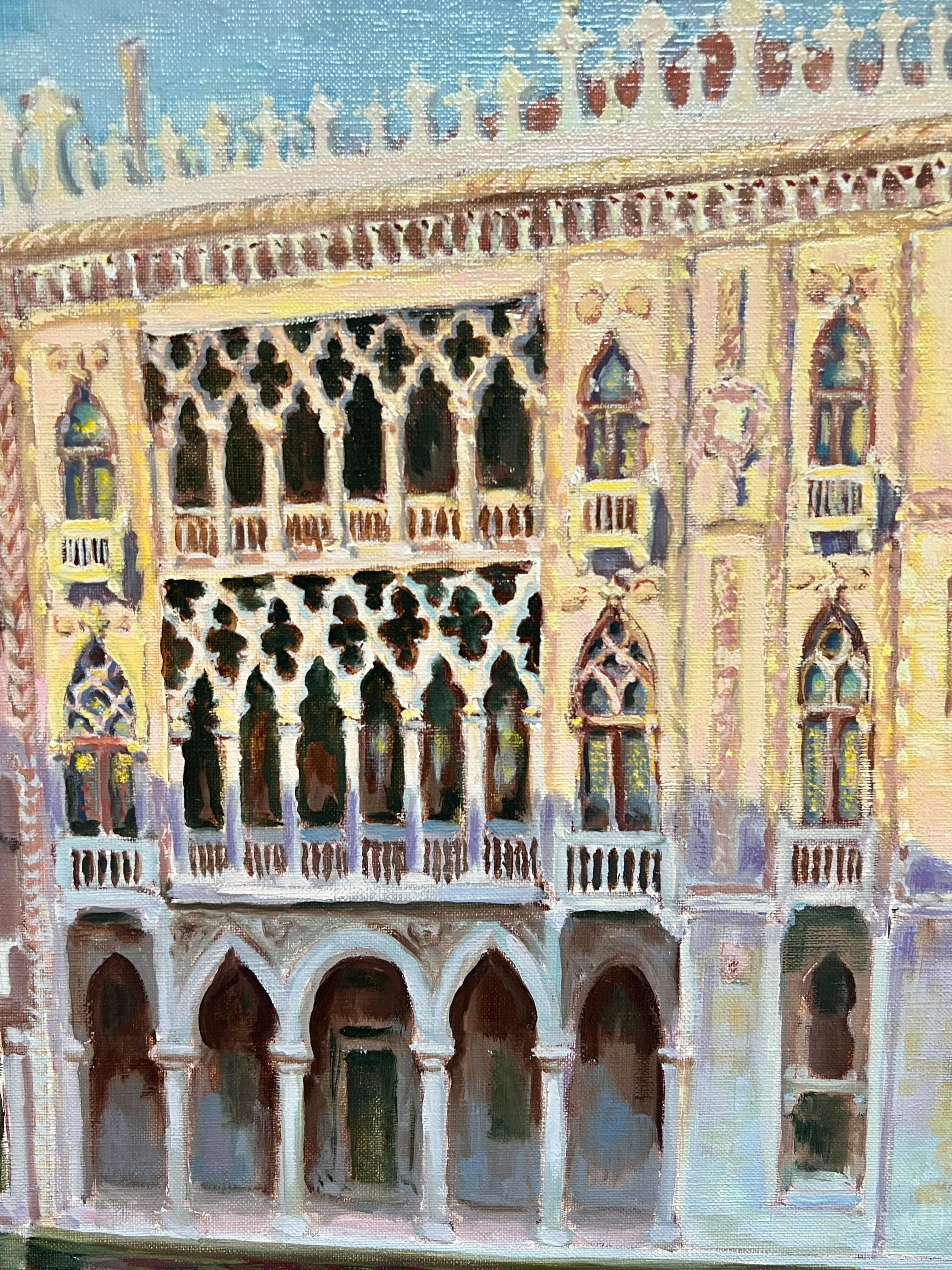 Französischer Impressionist Ölgemälde Reflexionen der venezianischen Pracht im Angebot 3