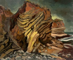 The French Landscape Dramatische Formationen und Küstentreppen, die zum Meer führen