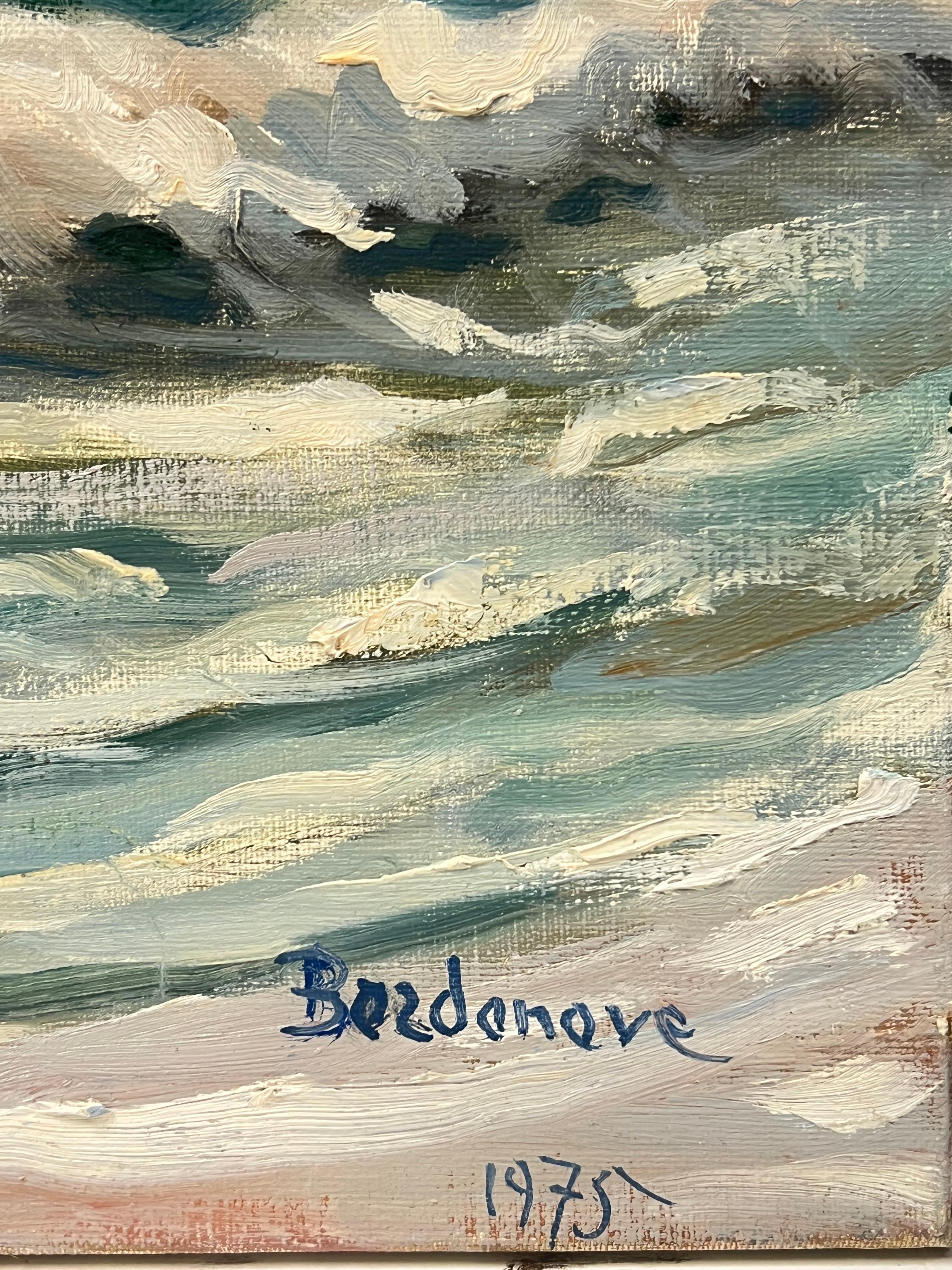 Pittura ad olio francese post-impressionista del XX secolo Onde che si infrangono sul mare in vendita 4