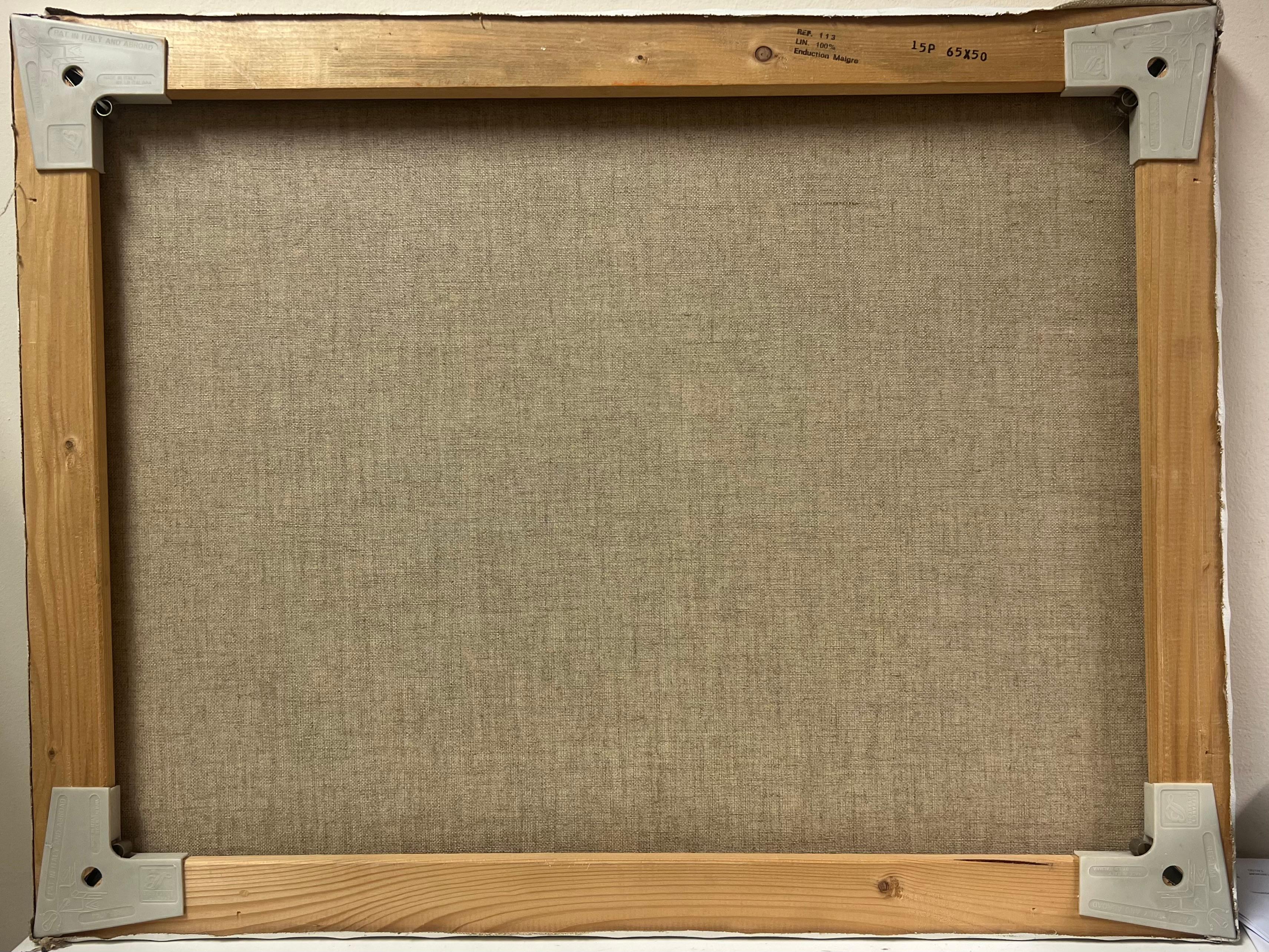 Pintura al óleo francesa postimpresionista Cima de una colina española Antiguo pueblo Med en venta 1