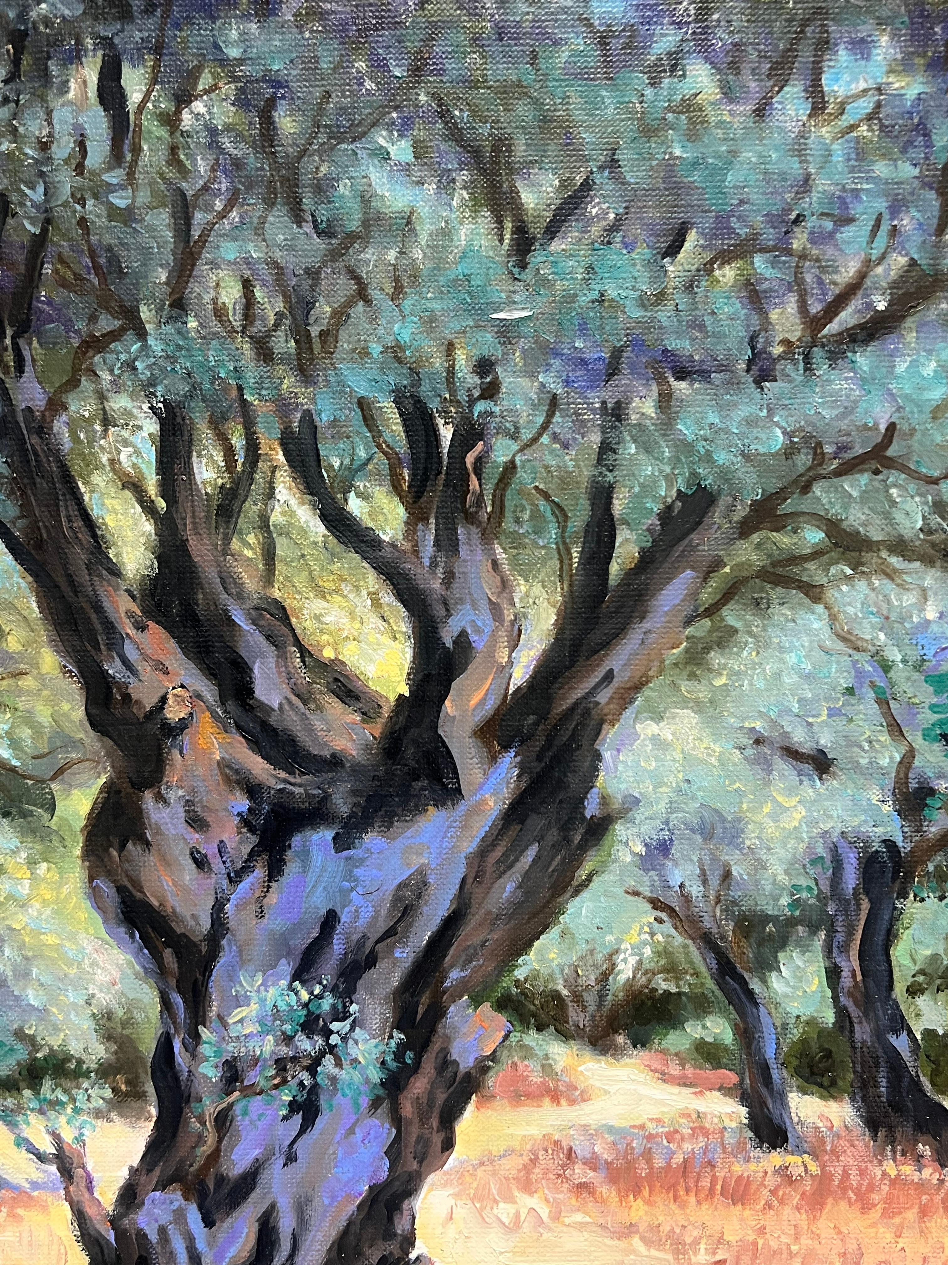 French Sunlit Olive Groves Oil Landscape Post Impressionist French Painting 2
