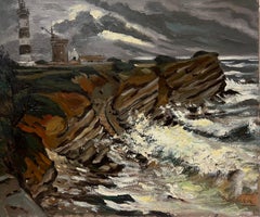 Grande peinture à l'huile impressionniste française des années 1970