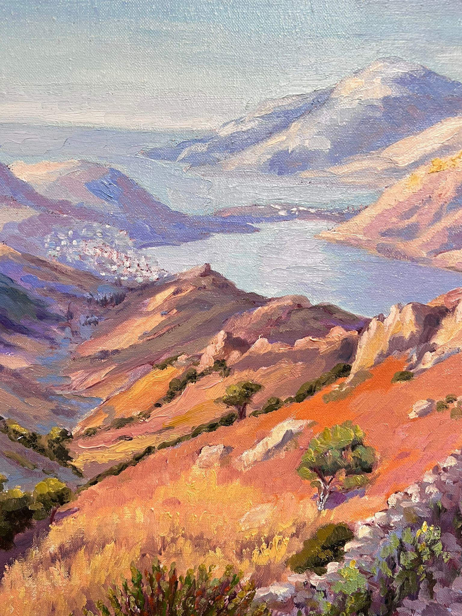 Große französische Contemporary Ölgemälde Inseln im Meer vor der Küste (Impressionismus), Painting, von Georges Bordonove