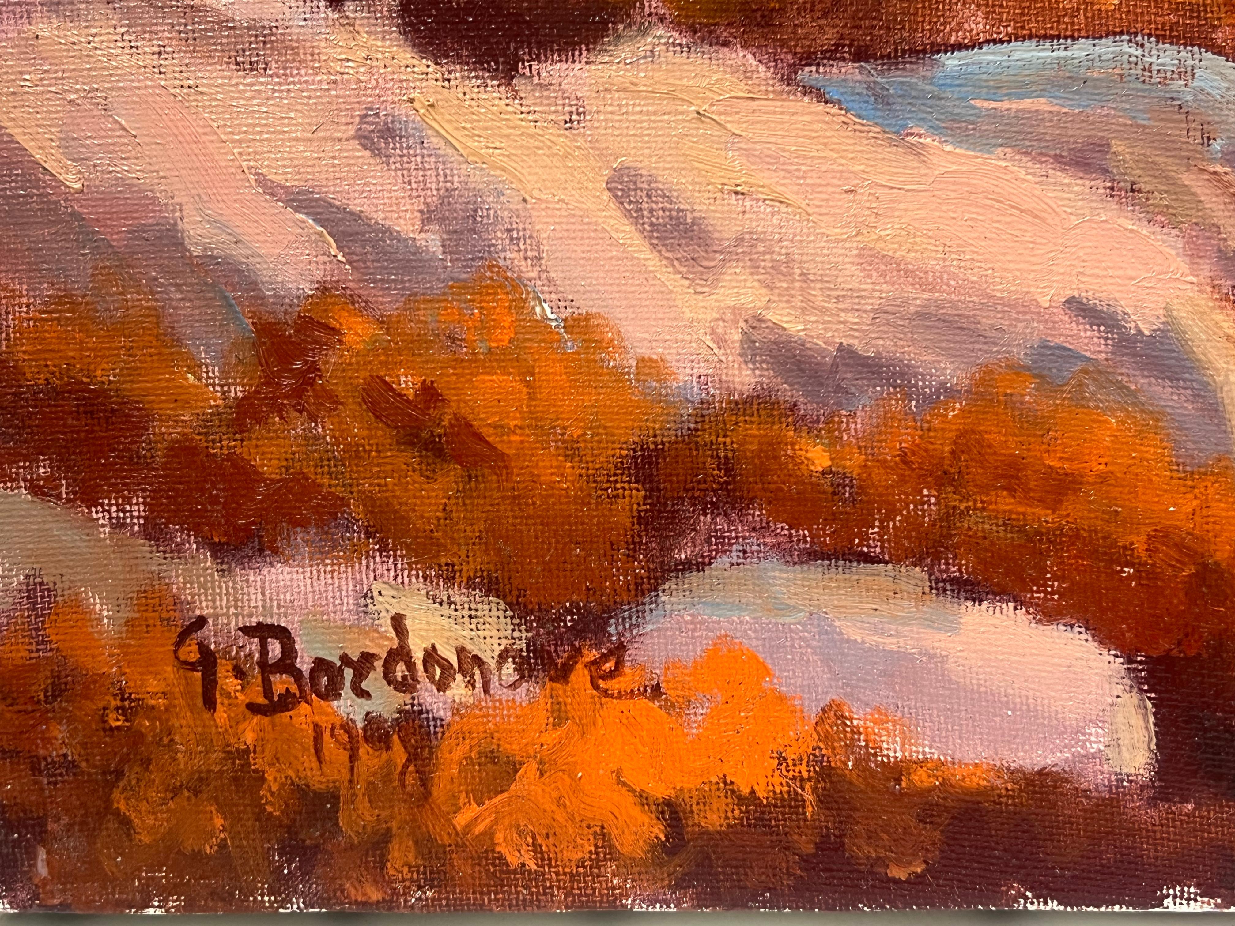 Grande quadro a olio contemporaneo francese Mountain Rocky Forest Landscape in vendita 2