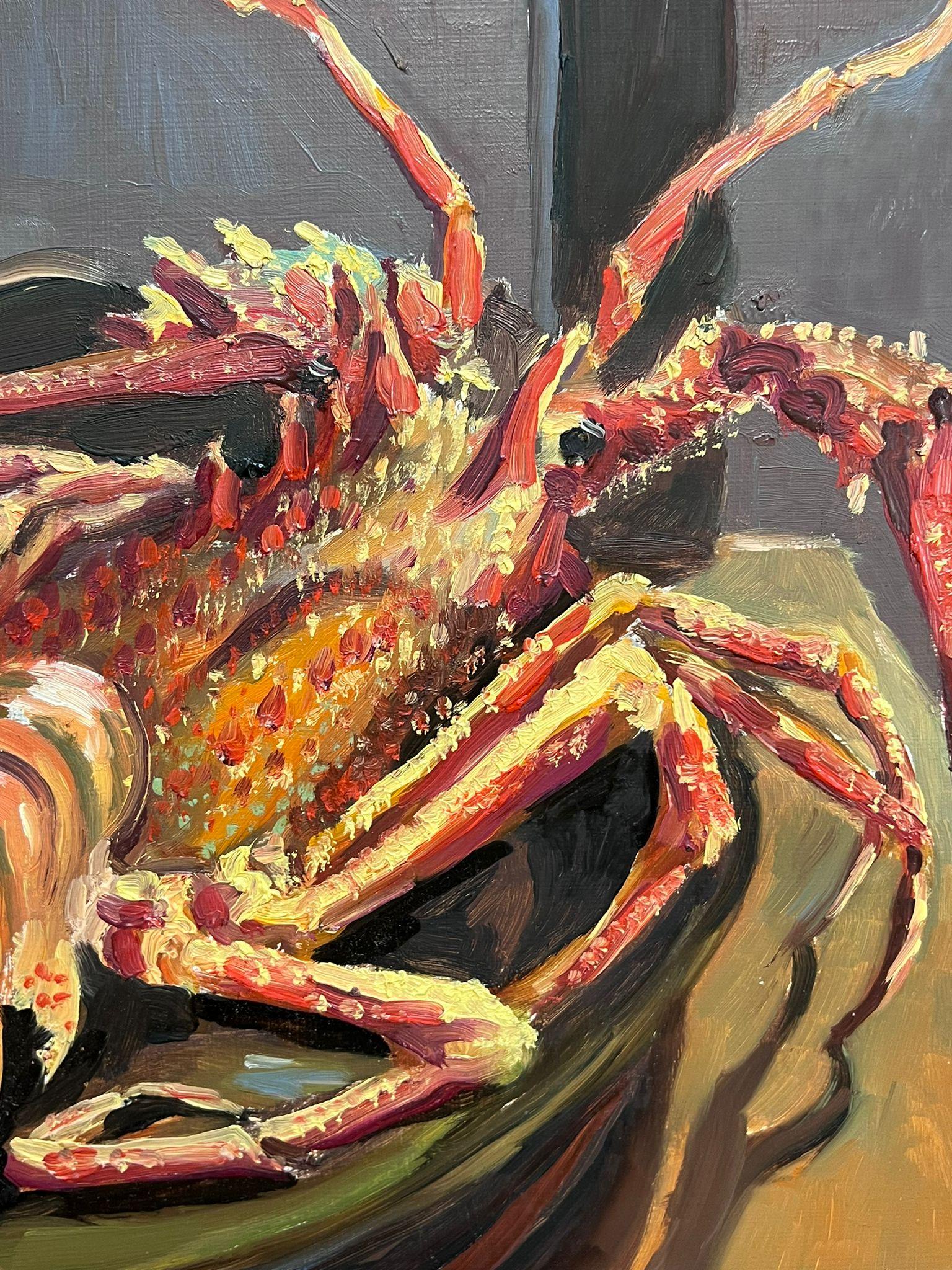Frutti di mare 1970's French Impressionist Signed Oil Lobster & Sea Shell - Painting Impressionismo di Georges Bordonove