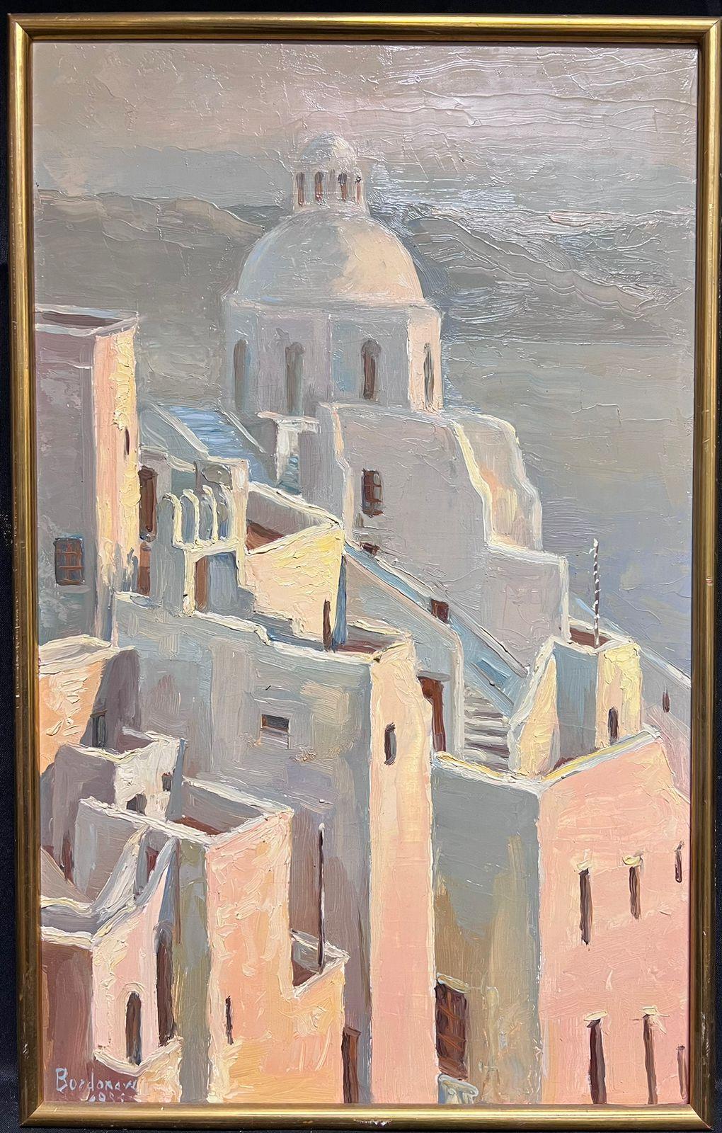 Pintura al óleo francesa firmada Tejados y edificios de ciudades antiguas del norte de África - Painting de Georges Bordonove
